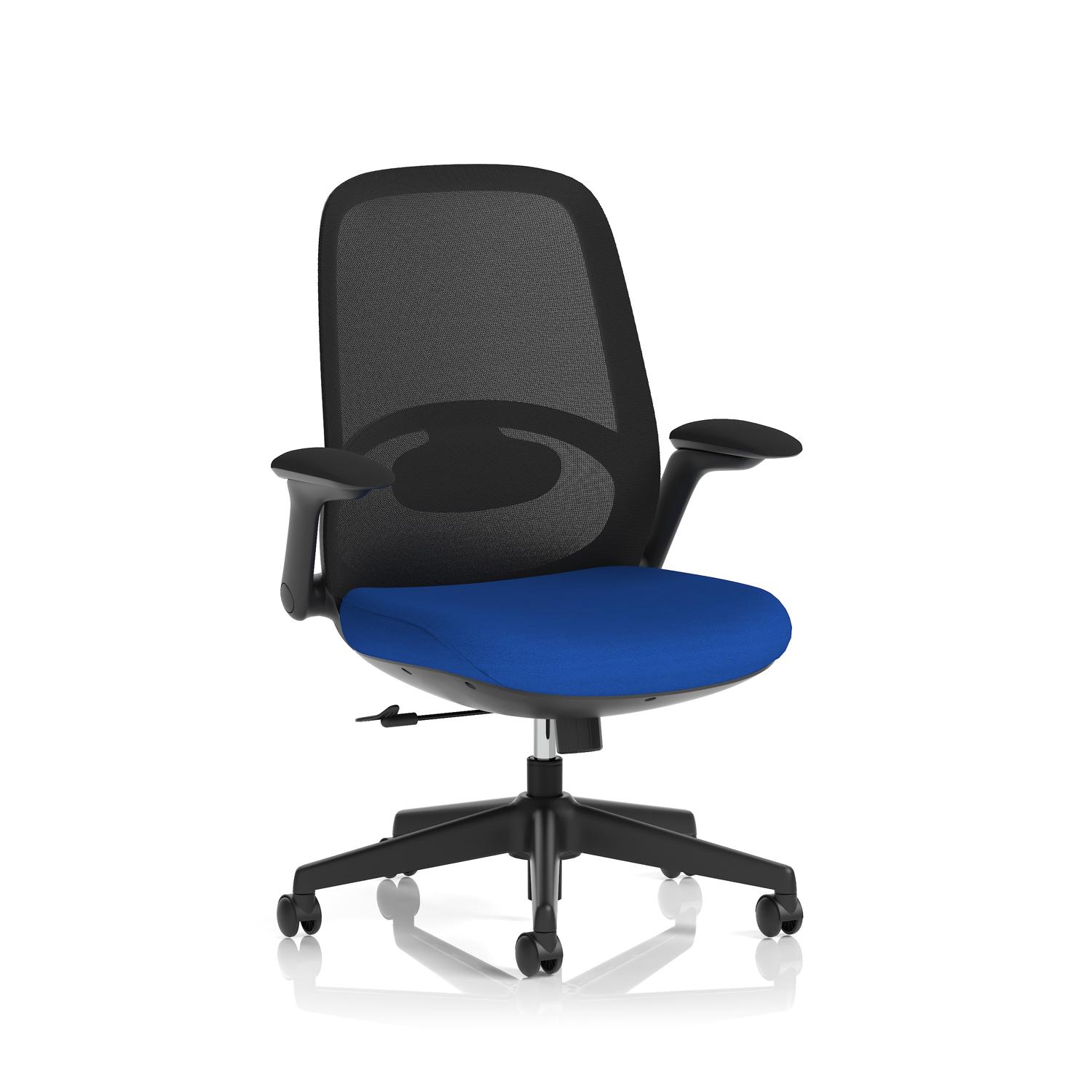 Crew 2 Task Operator Mesh Back Chair With Folding Arms Bespoke Colour Seat Stevia Blue