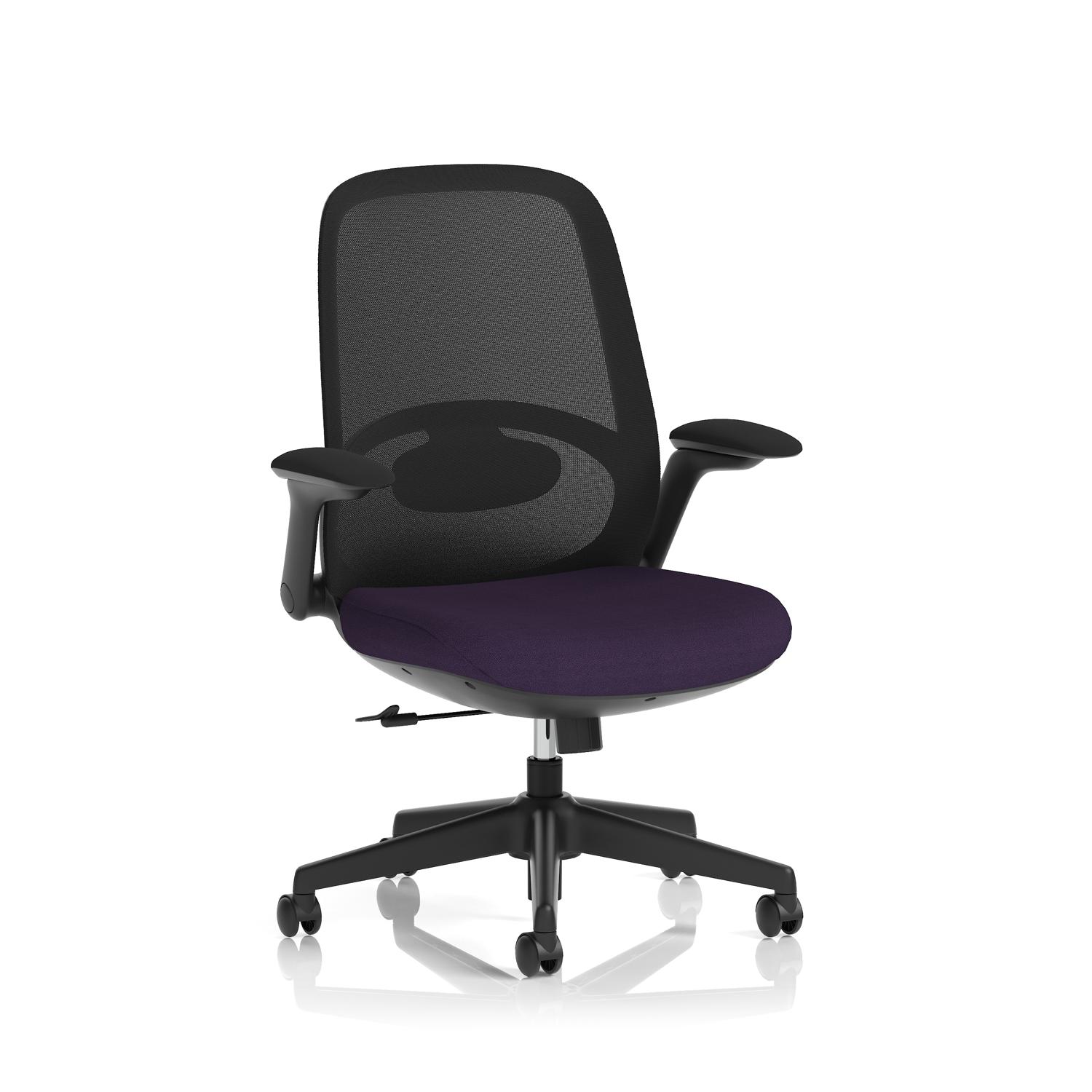Crew 2 Task Operator Mesh Back Chair With Folding Arms Bespoke Colour Seat Tansy Purple