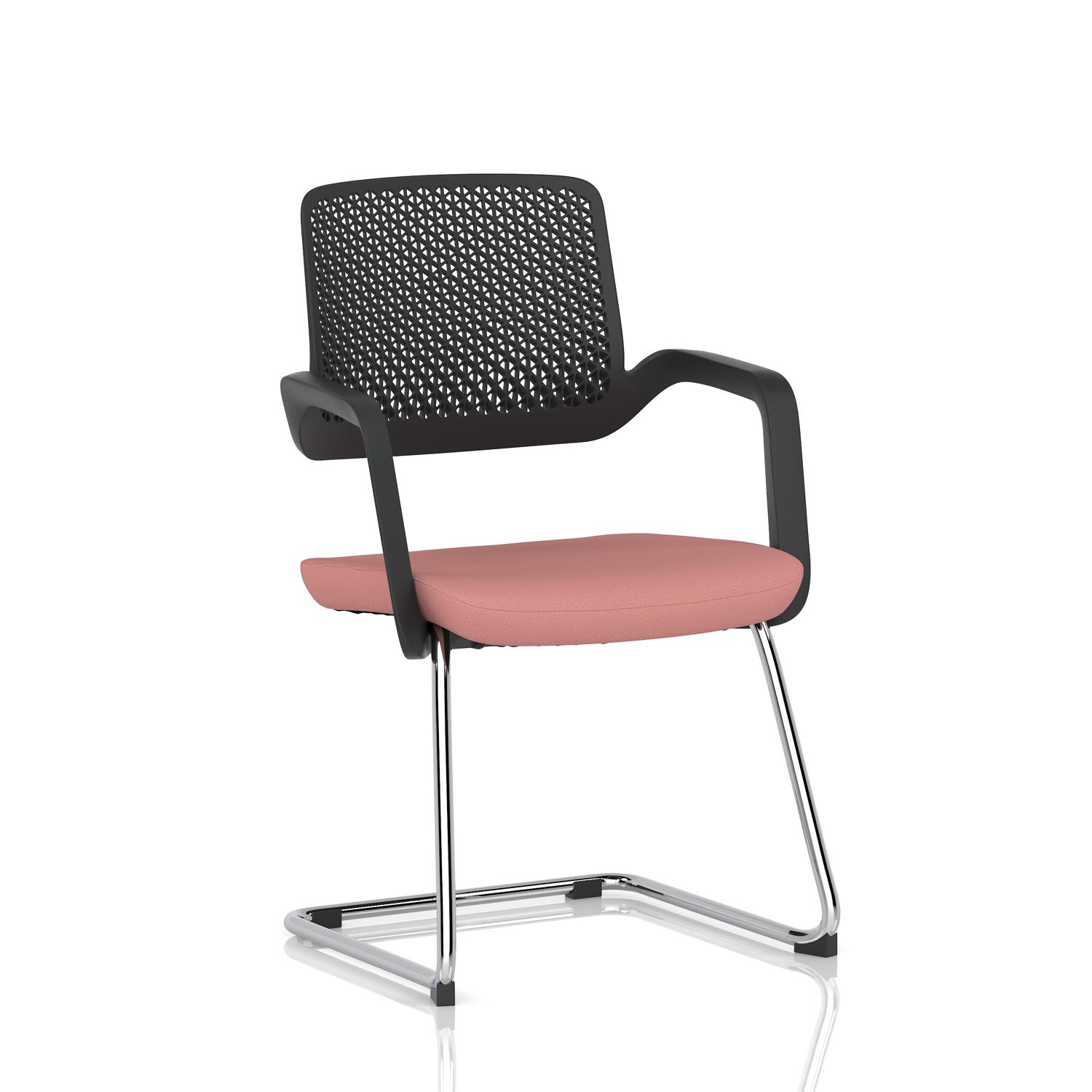 Cosmo Cantilever Chair Black Frame Bespoke Colour Seat Quest Shrimp