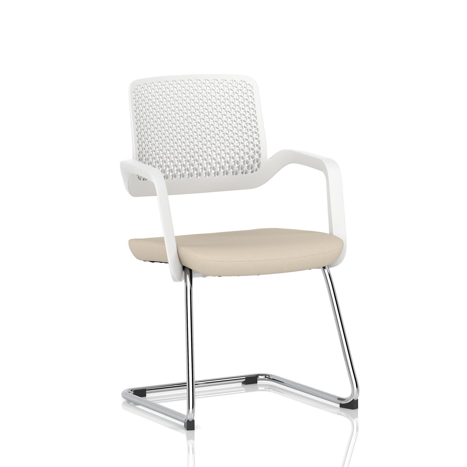 Cosmo Cantilever Chair White Frame Bespoke Colour Seat Quest Salt