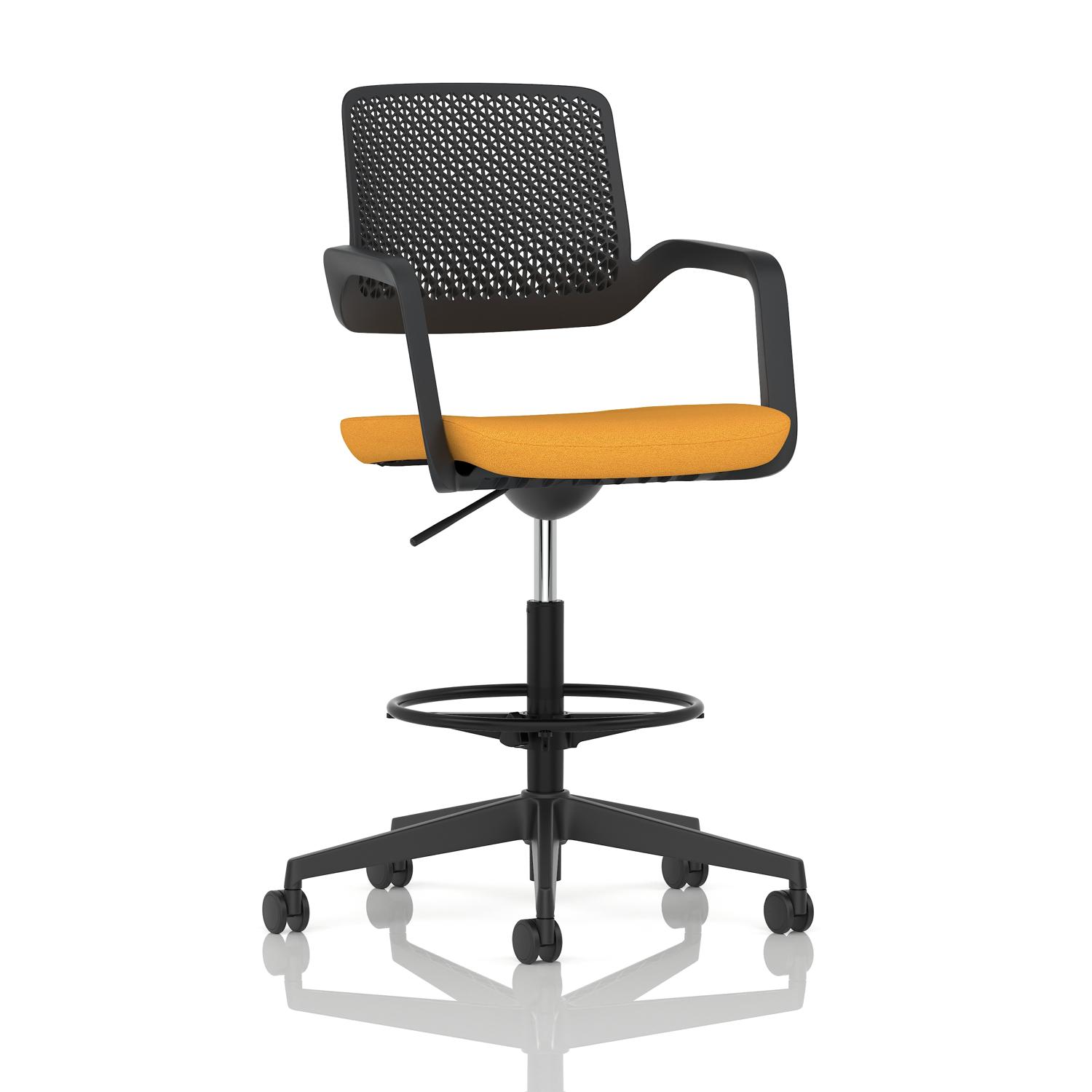 Cosmo Hi Rise Chair Black Frame Bespoke Colour Seat Senna Yellow