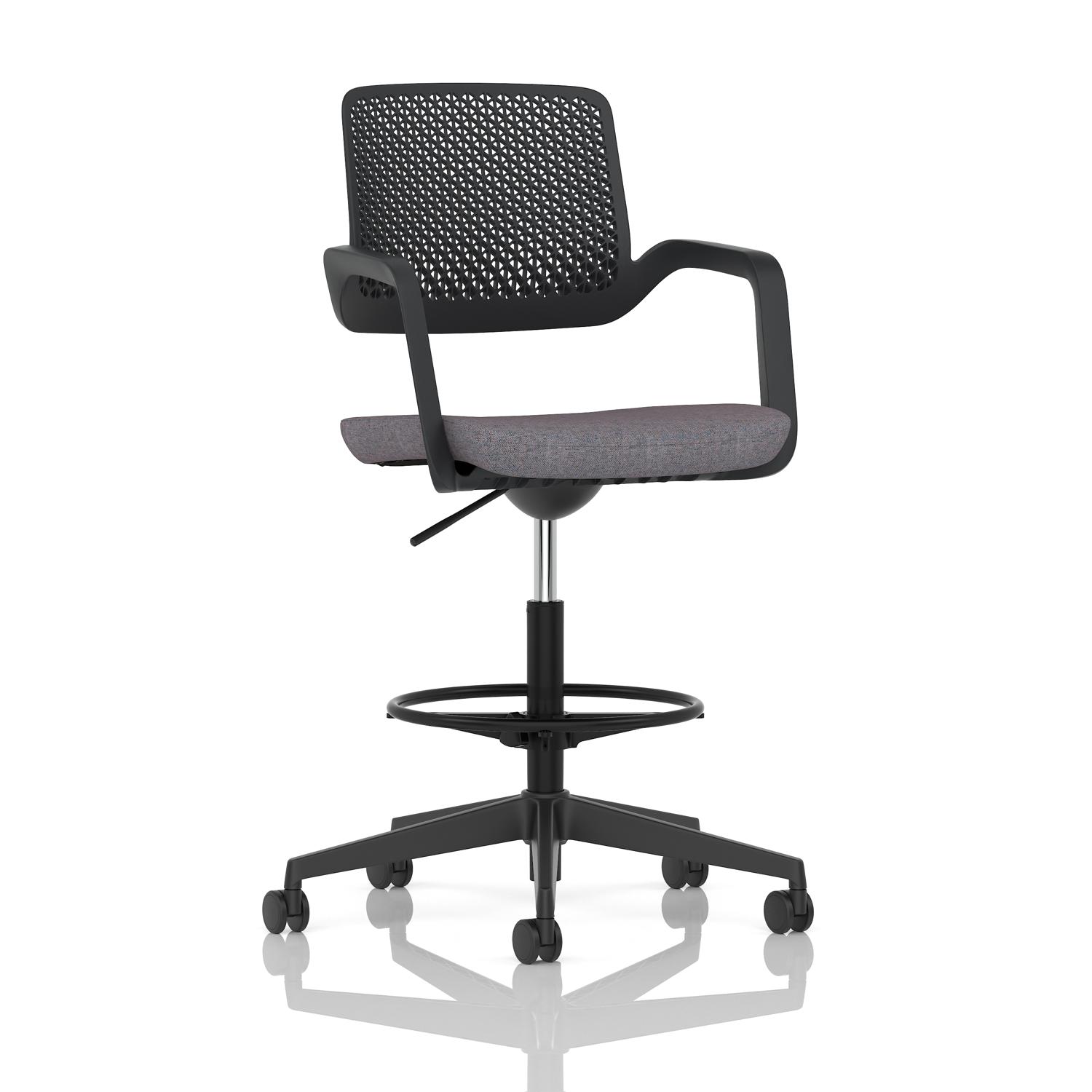 Cosmo Hi Rise Chair Black Frame Bespoke Colour Seat Rivet Fuse