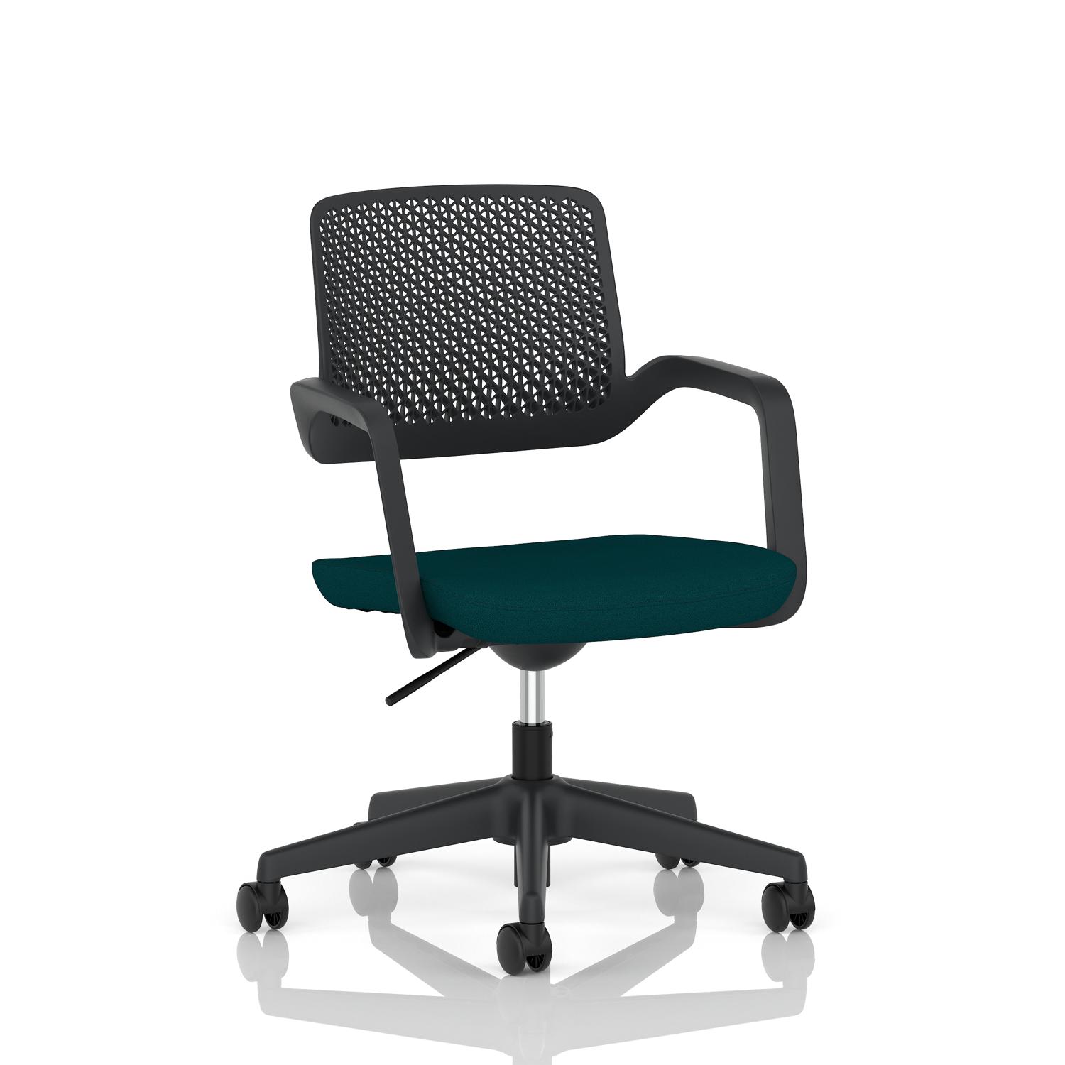 Cosmo Task Operator Chair Black Frame Bespoke Colour Seat Maringa Teal