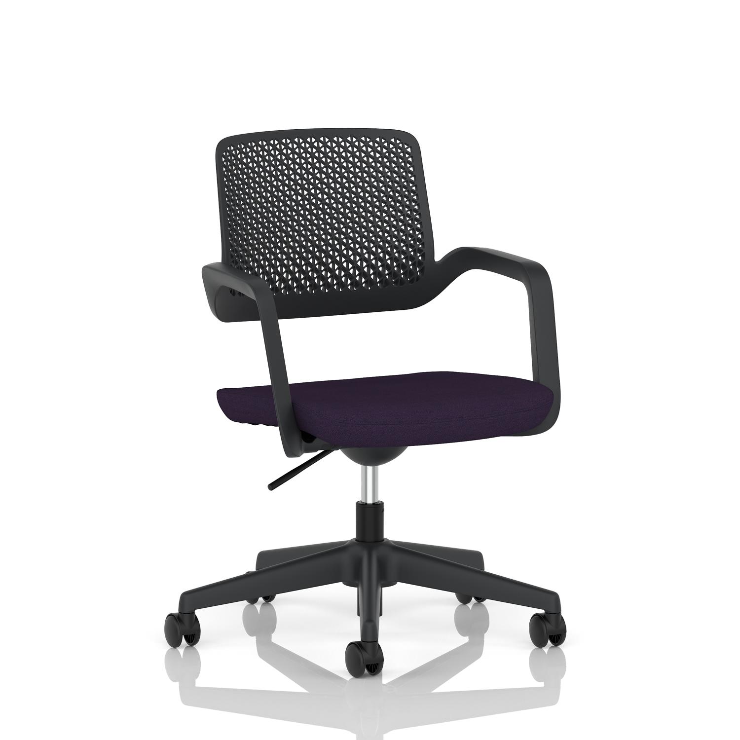Cosmo Task Operator Chair Black Frame Bespoke Colour Seat Tansy Purple
