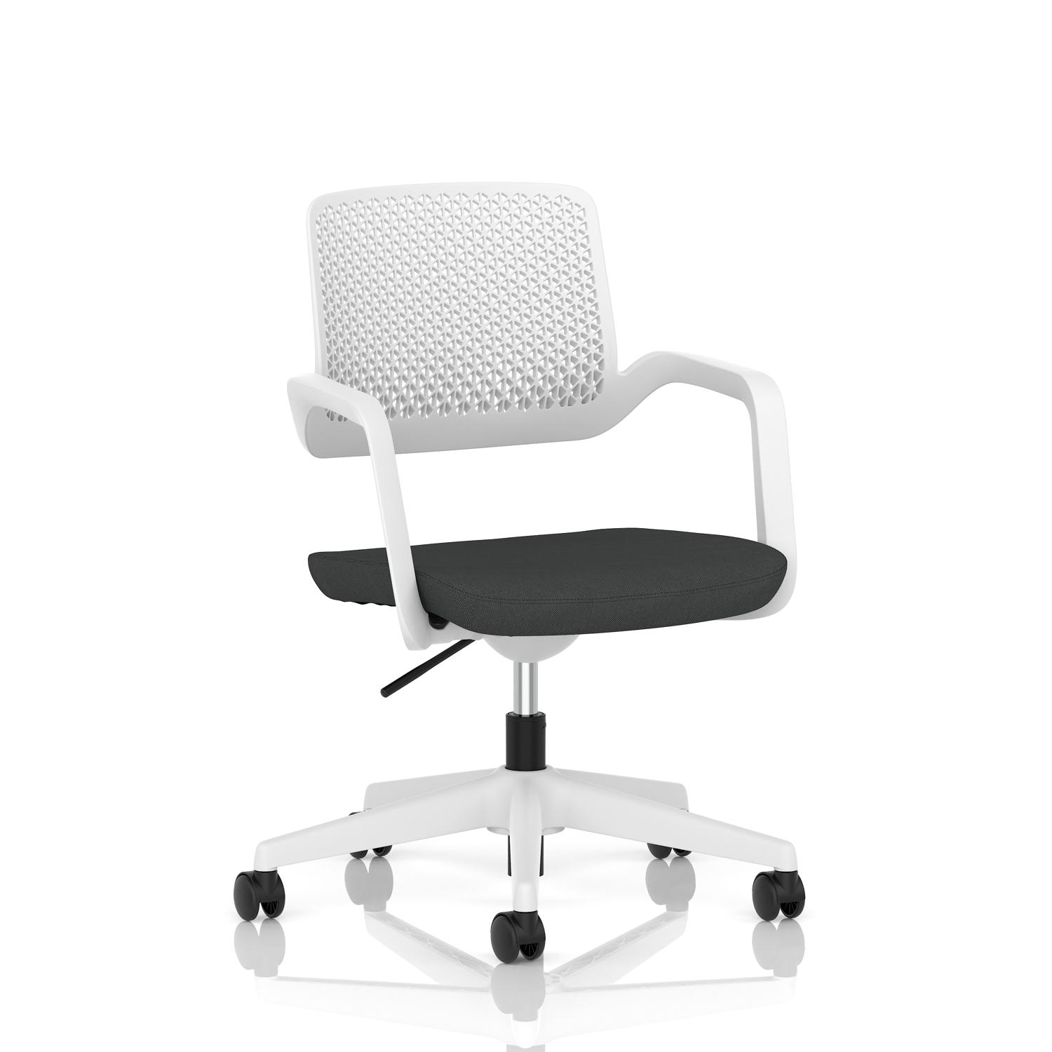 Cosmo Task Operator Chair White Frame Bespoke Colour Seat Quest Mussel