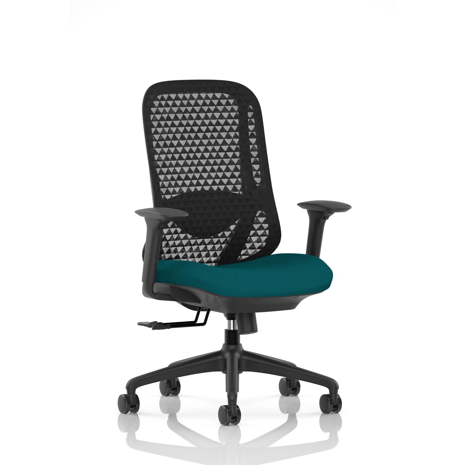 Prism Mesh Back Chair With Height Adjustable Arms Bespoke Colour Seat Maringa Teal Prism Mesh Back Chair With Height Adjustable Arms Bespoke Colour Seat Maringa Teal