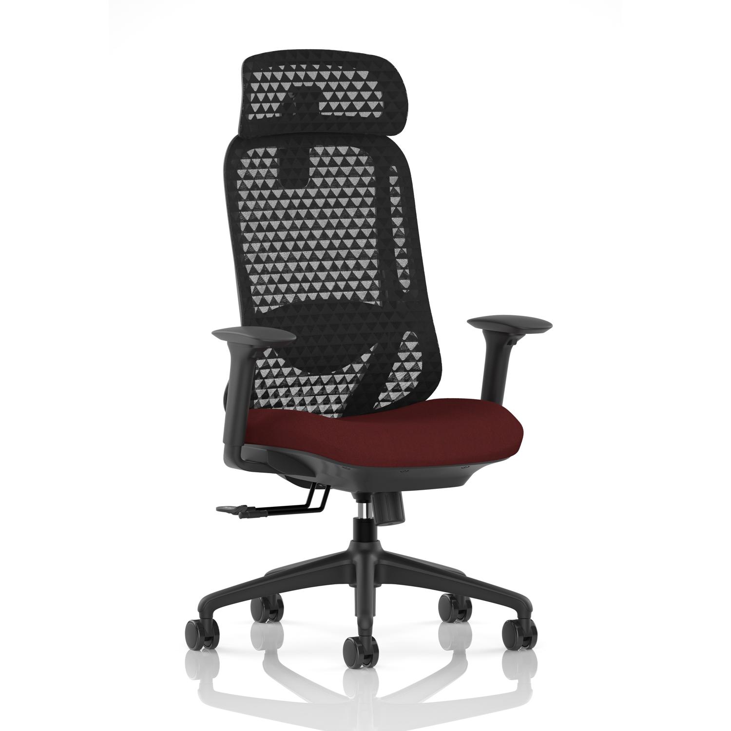 Prism Mesh Back Chair With Height Adjustable Arms with Headrest Bespoke Colour Seat Ginseng Chilli Prism Mesh Back Chair With Height Adjustable Arms with Headrest Bespoke Colour Seat Ginseng Chilli