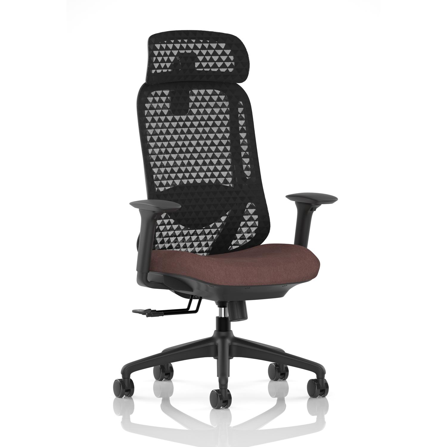 Prism Mesh Back Chair With Height Adjustable Arms with Headrest Bespoke Colour Seat Rivet Forge Prism Mesh Back Chair With Height Adjustable Arms with Headrest Bespoke Colour Seat Rivet Forge