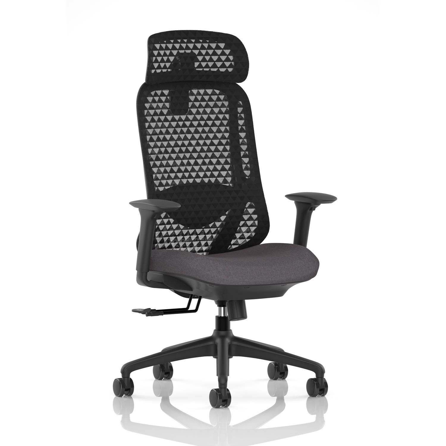 Prism Mesh Back Chair With Height Adjustable Arms with Headrest Bespoke Colour Seat Rivet Fuse Prism Mesh Back Chair With Height Adjustable Arms with Headrest Bespoke Colour Seat Rivet Fuse