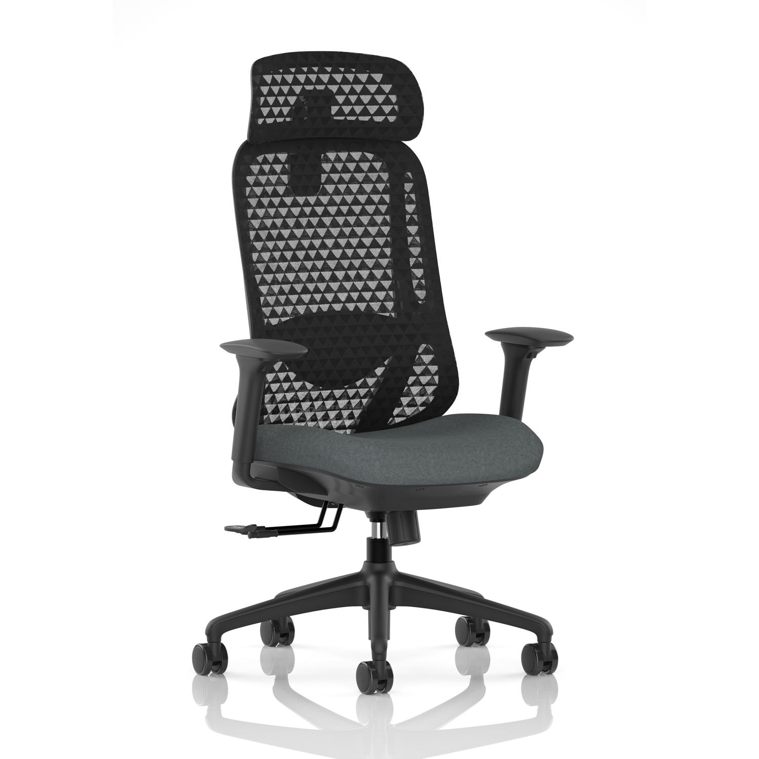Prism Mesh Back Chair With Height Adjustable Arms with Headrest Bespoke Colour Seat Rivet Tensile Prism Mesh Back Chair With Height Adjustable Arms with Headrest Bespoke Colour Seat Rivet Tensile