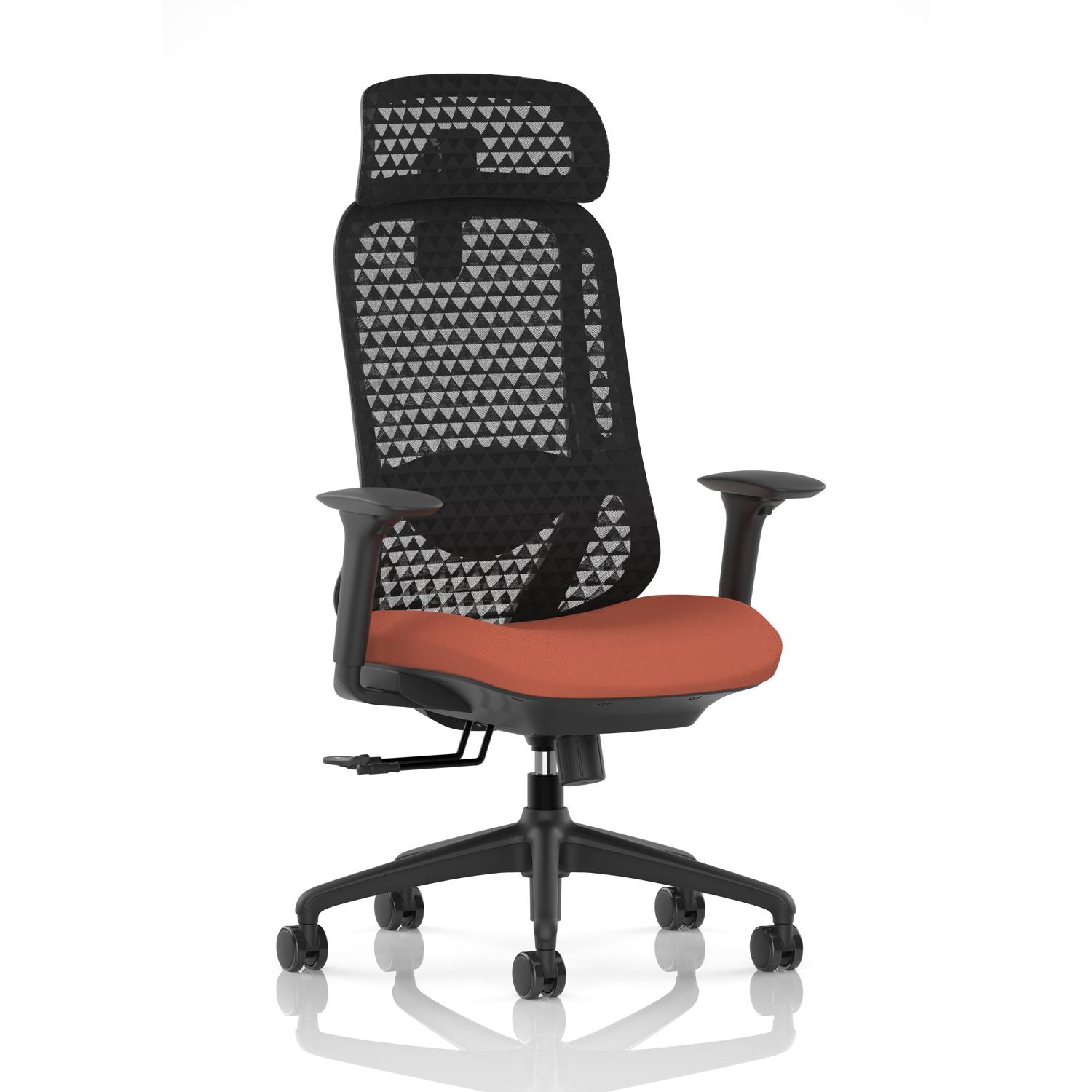 Prism Mesh Back Chair With Height Adjustable Arms with Headrest Bespoke Colour Seat Quest Crab Prism Mesh Back Chair With Height Adjustable Arms with Headrest Bespoke Colour Seat Quest Crab