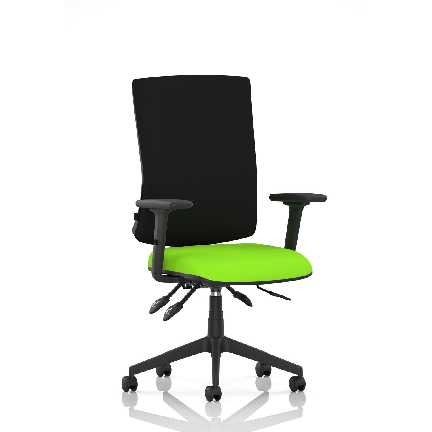 Orlena High Back Task Operator Chair With Arms Bespoke Colour Seat Myrrh Green