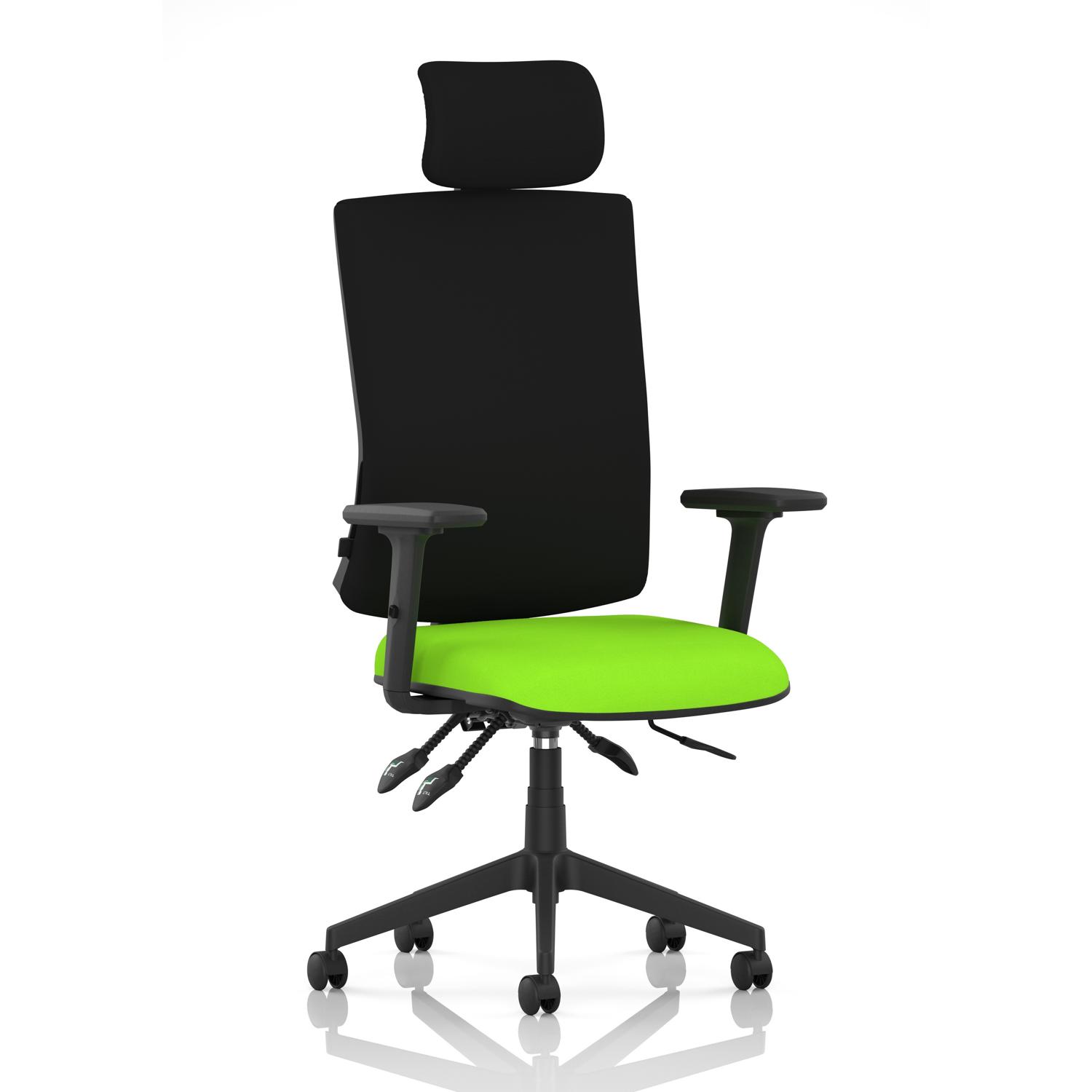 Orlena High Back Task Operator Chair With Arms And Headrest Bespoke Colour Seat Myrrh Green Orlena High Back Task Operator Chair With Arms And Headrest Bespoke Colour Seat Myrrh Green