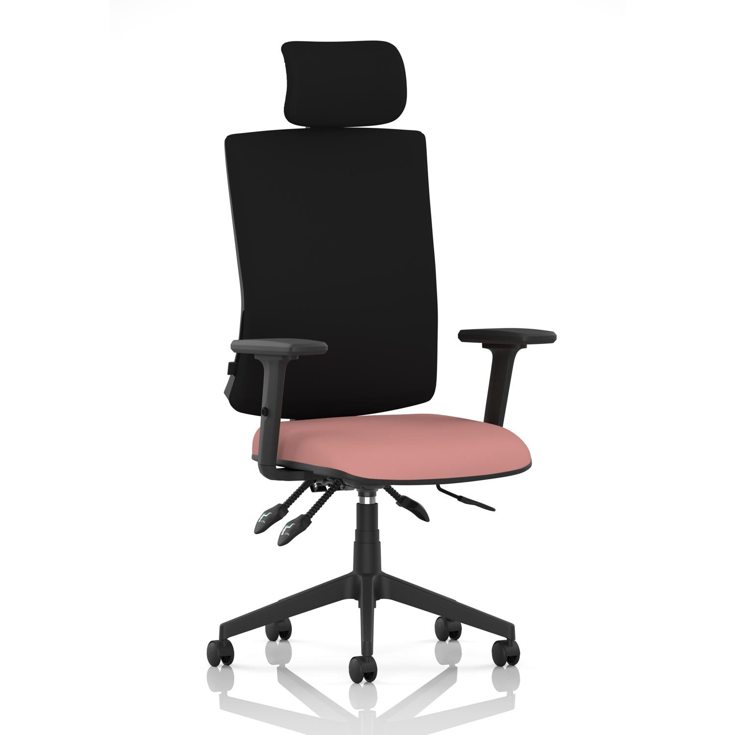 Orlena High Back Task Operator Chair With Arms And Headrest Bespoke Colour Seat Quest Shrimp