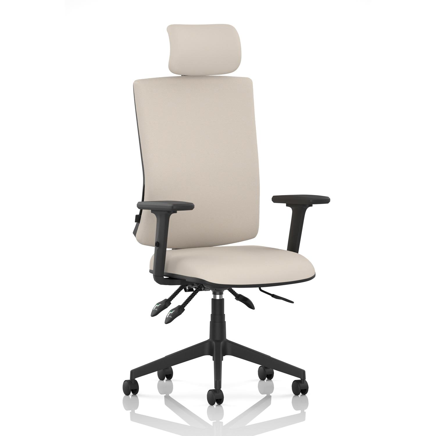 Orlena High Back Task Operator Chair With Arms And Headrest Bespoke Colour Back And Seat Quest Salt Orlena High Back Task Operator Chair With Arms And Headrest Bespoke Colour Back And Seat Quest Salt