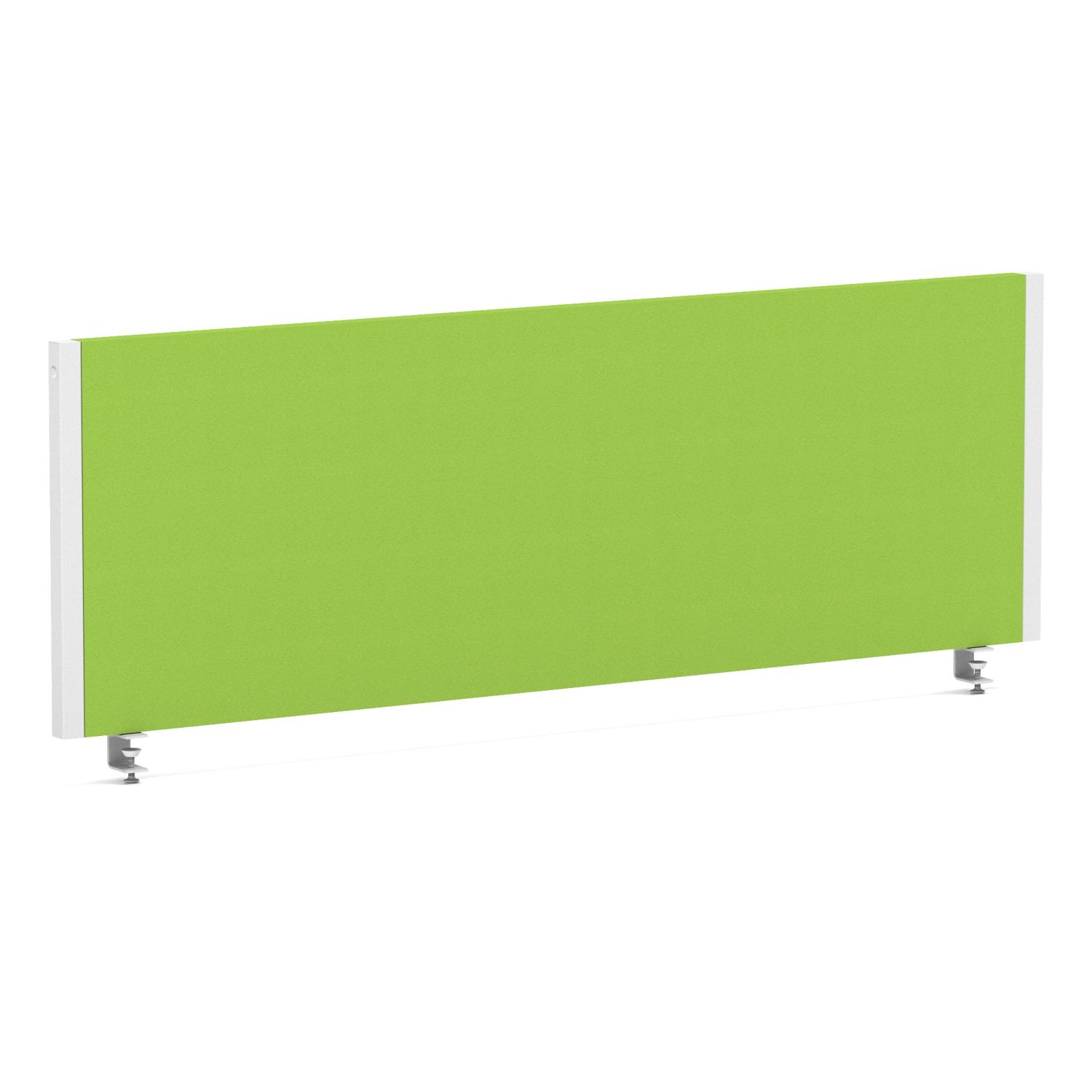 Impulse/Evolve Plus Bench Screen 1200 White Frame Bespoke Myrrh Green Fabric