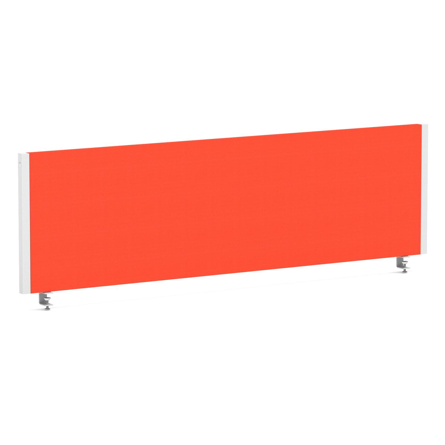 Impulse/Evolve Plus Bench Screen 1400 White Frame Bespoke Tabasco Orange Fabric