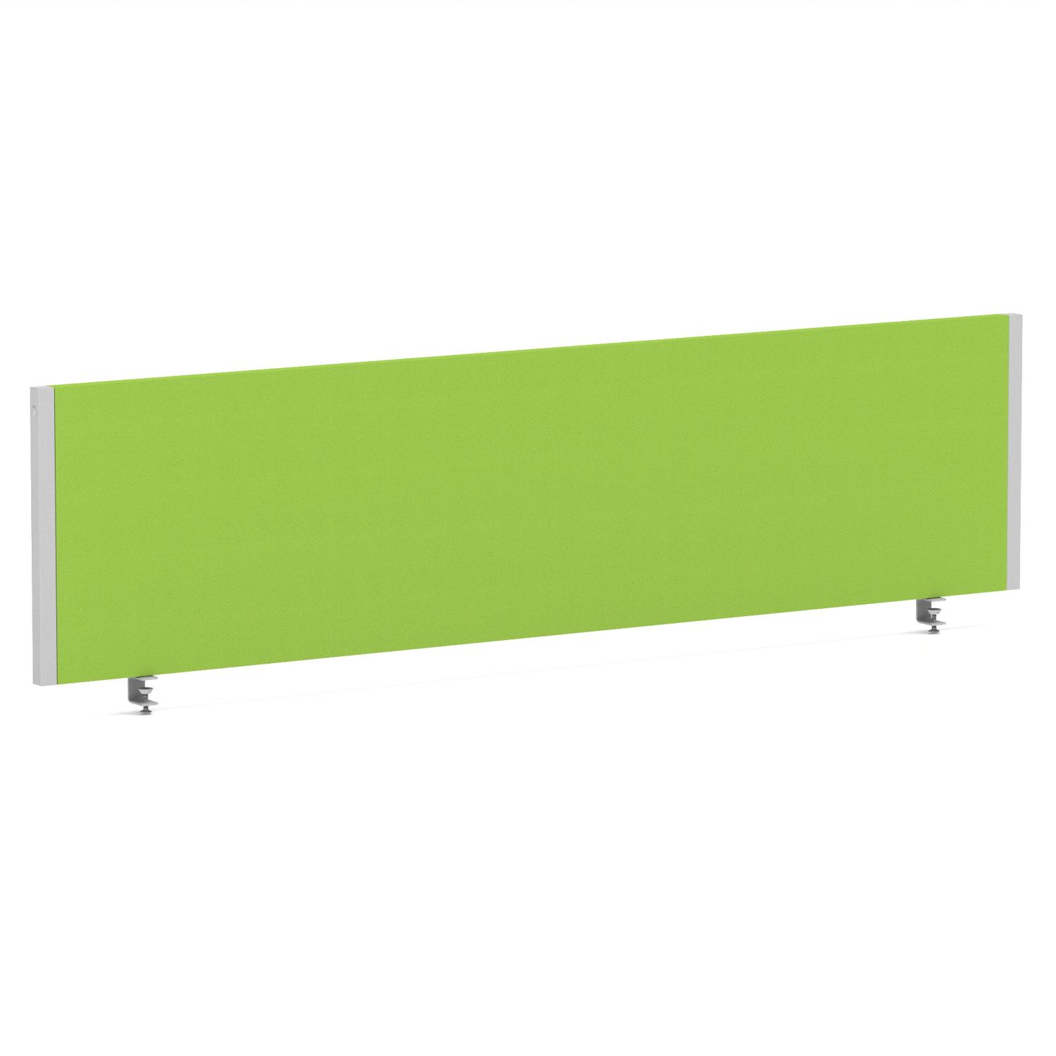 Impulse/Evolve Plus Bench Screen 1600 Silver Frame Bespoke Myrrh Green Fabric