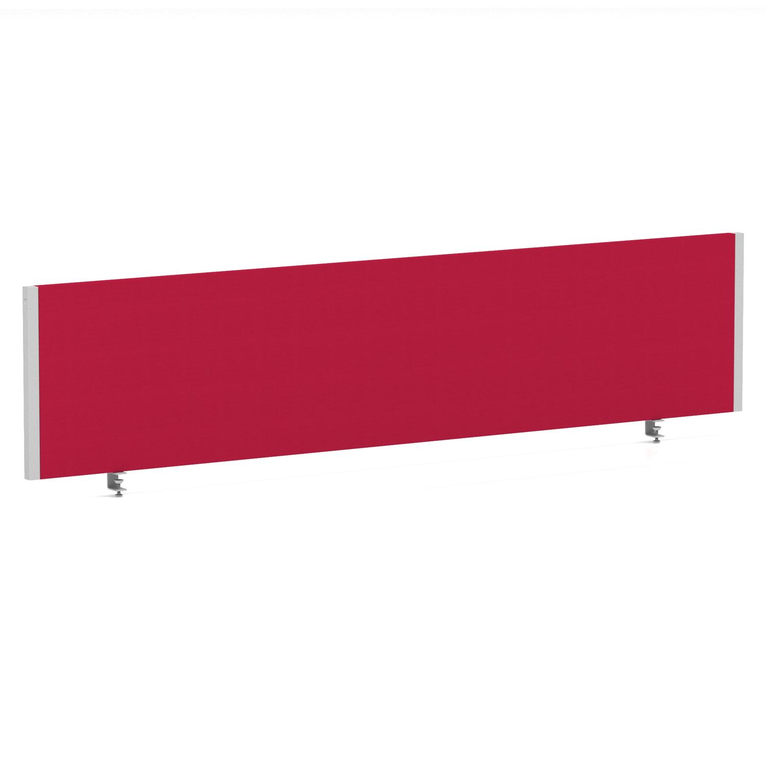 Impulse/Evolve Plus Bench Screen 1800 Silver Frame Bespoke Bergamot Cherry Fabric