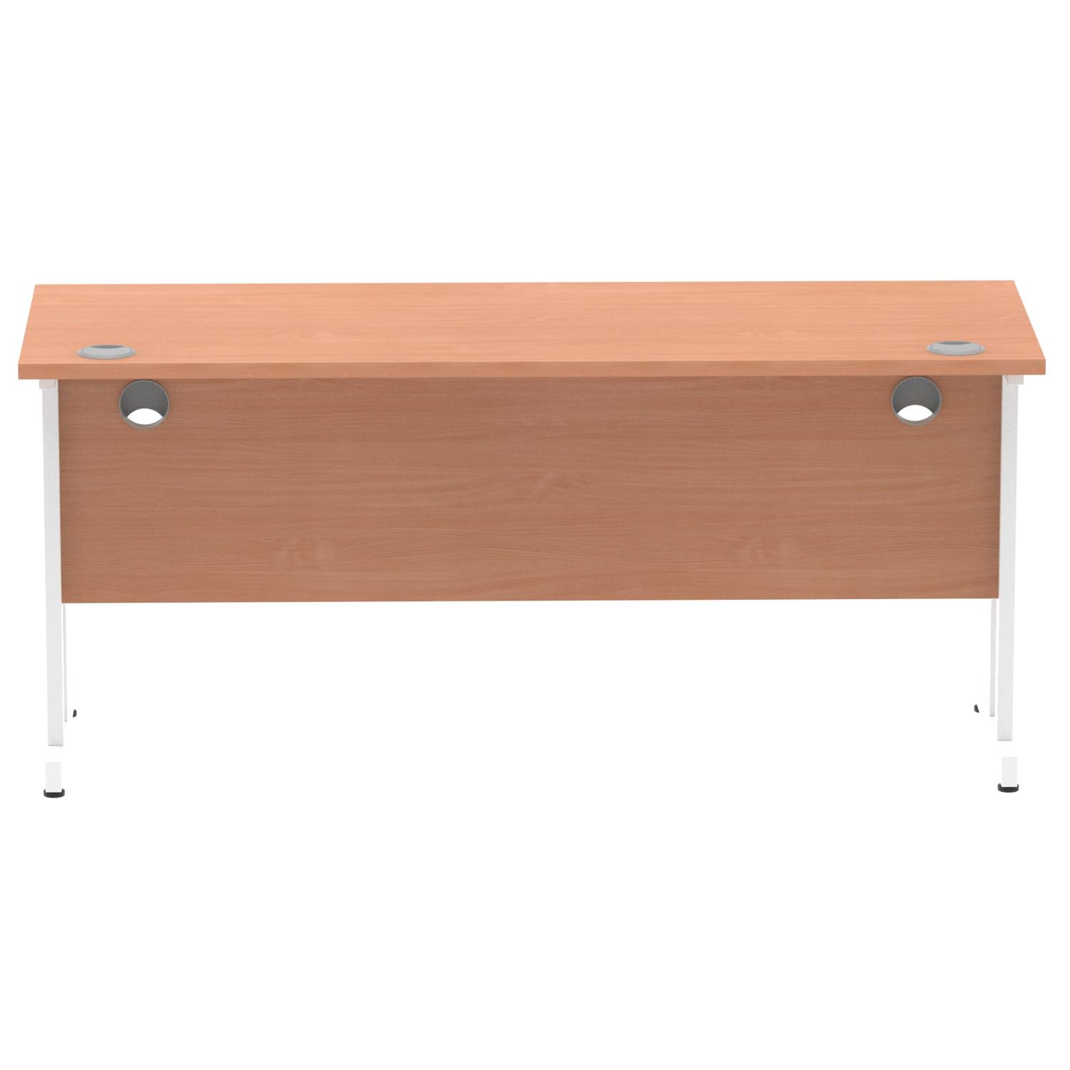 Impulse 1600 x 600mm Straight Office Desk Beech Top White Cantilever Leg