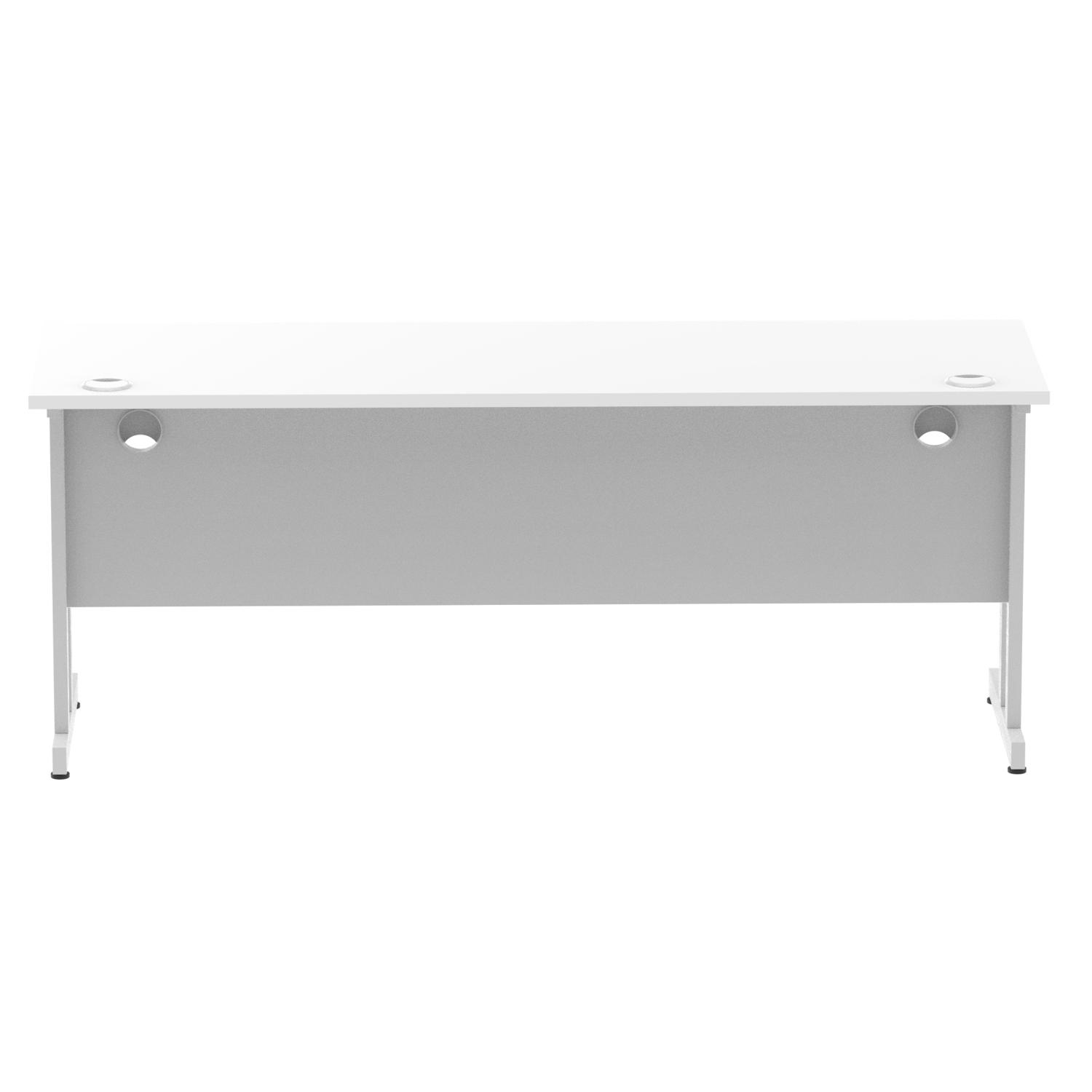 Impulse 1800 x 600mm Straight Office Desk White Top Silver Cantilever Leg