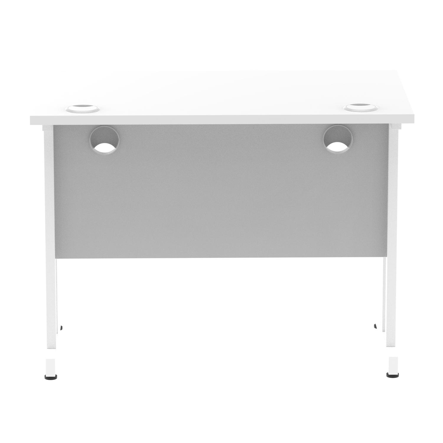 Impulse 1000 x 600mm Straight Office Desk White Top White Cantilever Leg