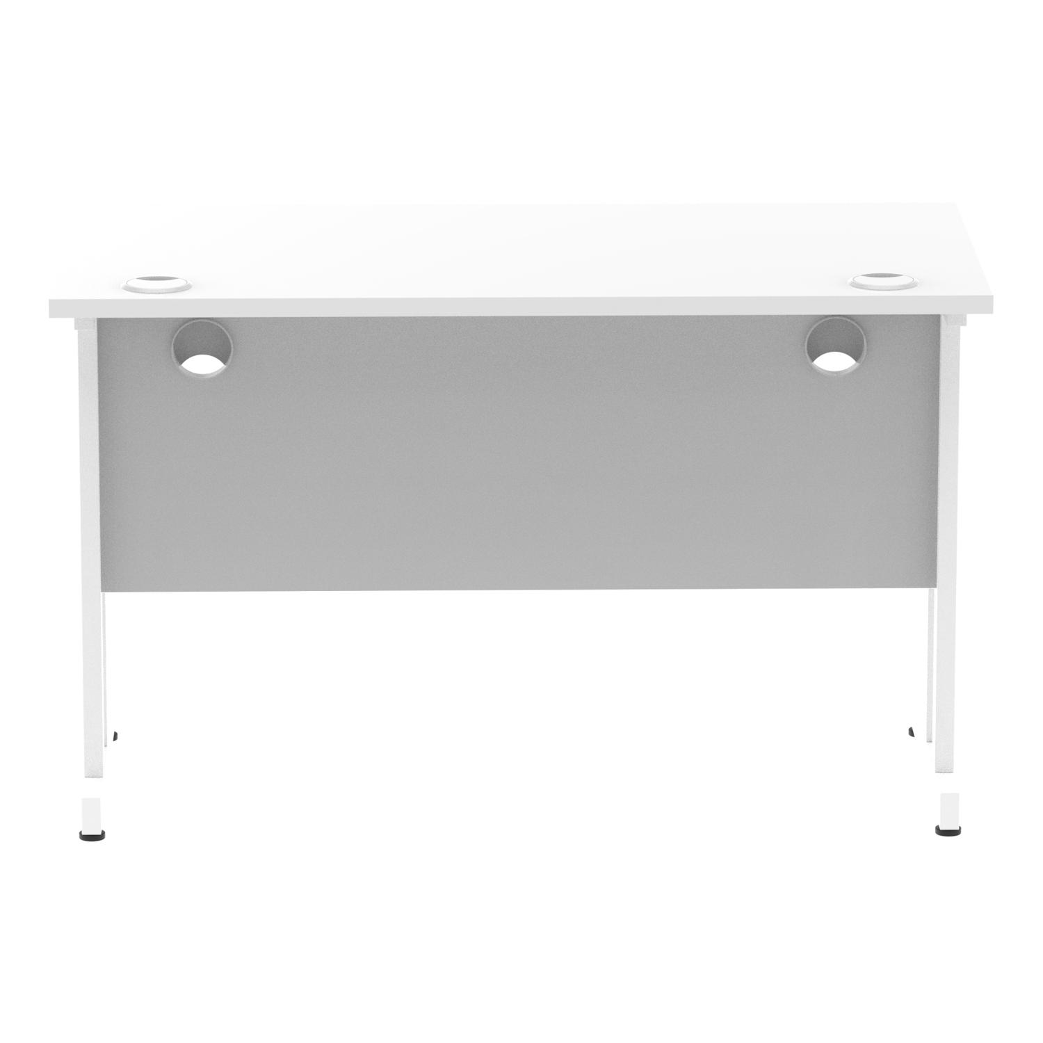 Impulse 1200 x 600mm Straight Office Desk White Top White Cantilever Leg