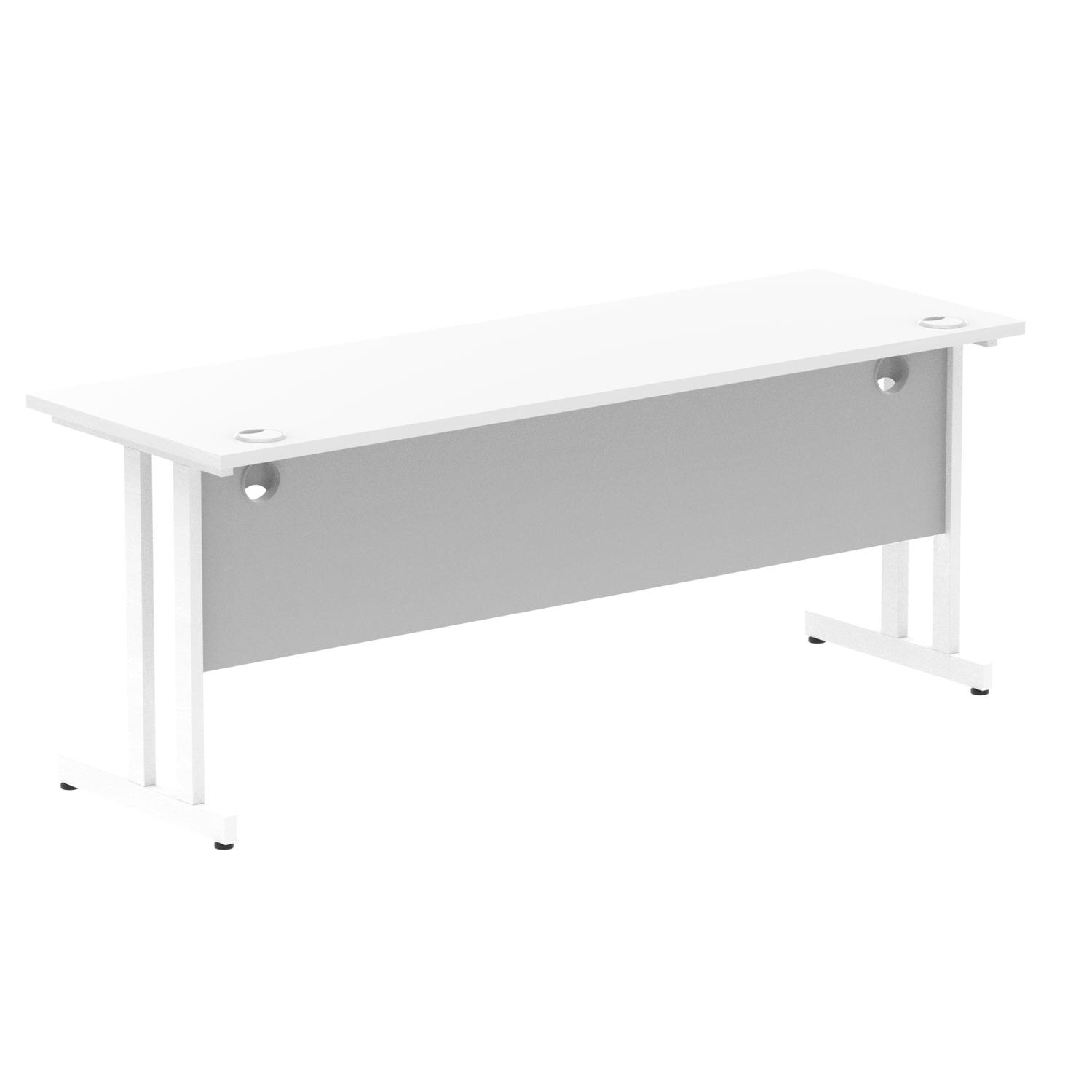 Impulse 1800 x 600mm Straight Office Desk White Top White Cantilever Leg