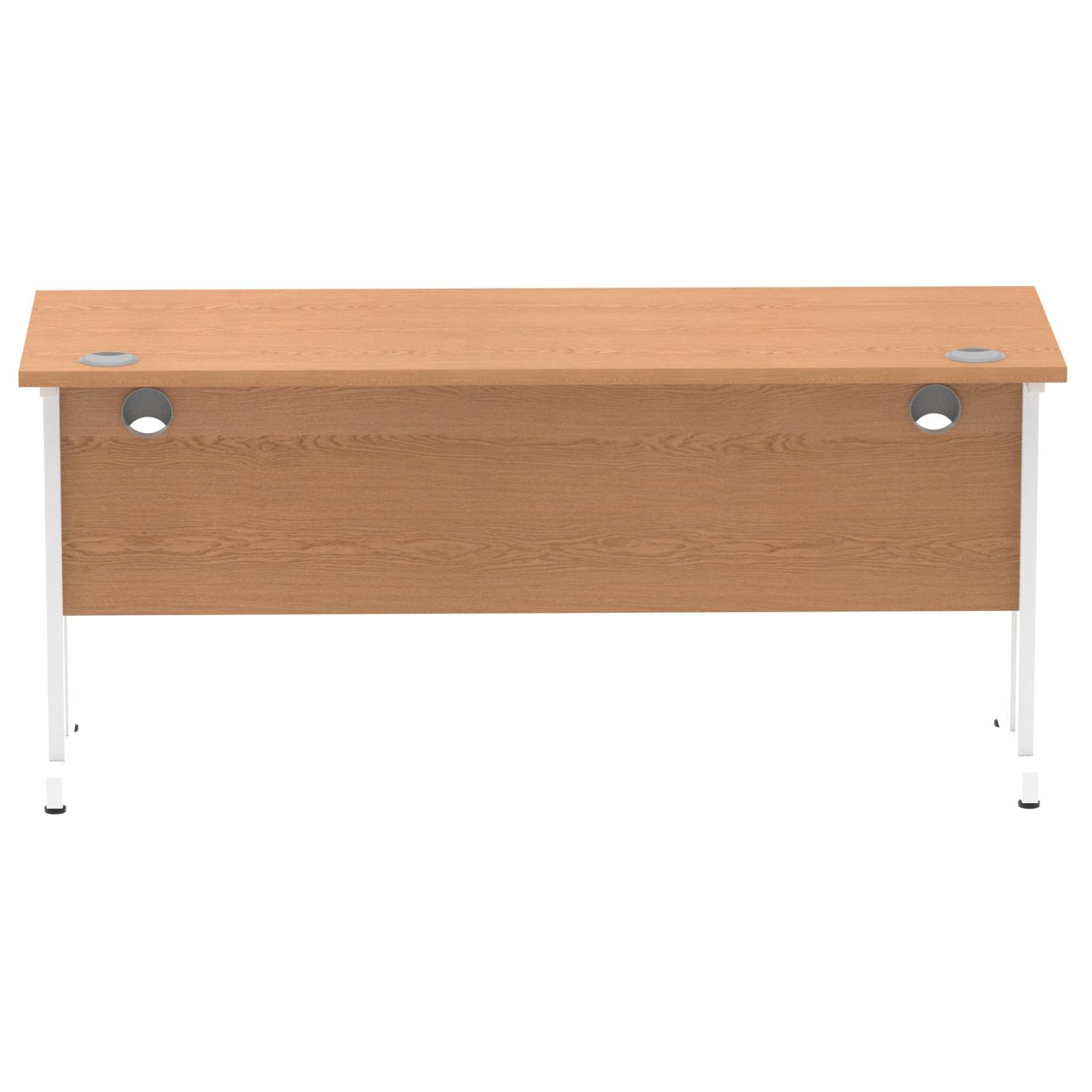 Impulse 1600 x 600mm Straight Office Desk Oak Top White Cantilever Leg