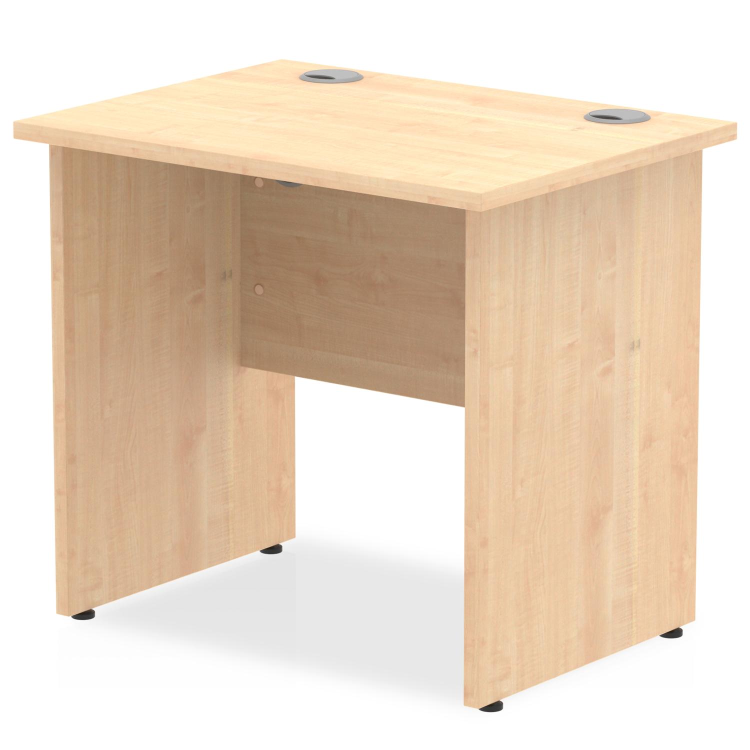 Impulse 800 x 600mm Straight Office Desk Maple Top Panel End Leg