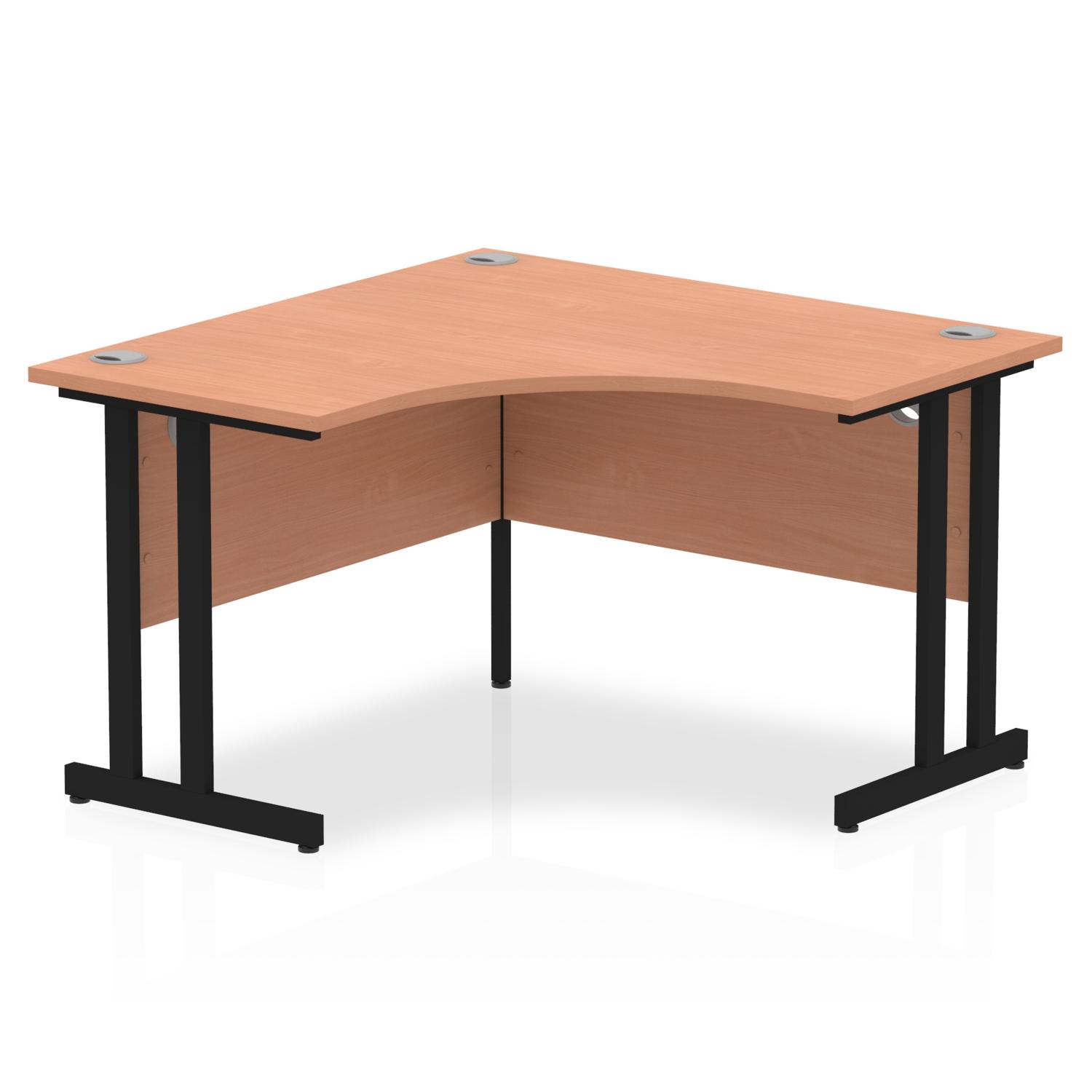 Impulse 1200mm Corner Office Desk Beech Top Black Cantilever Leg