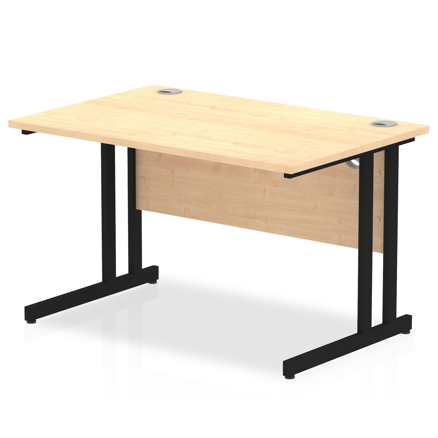 Impulse 1200 x 800mm Straight Office Desk Maple Top Black Cantilever Leg Impulse 1200 x 800mm Straight Office Desk Maple Top Black Cantilever Leg