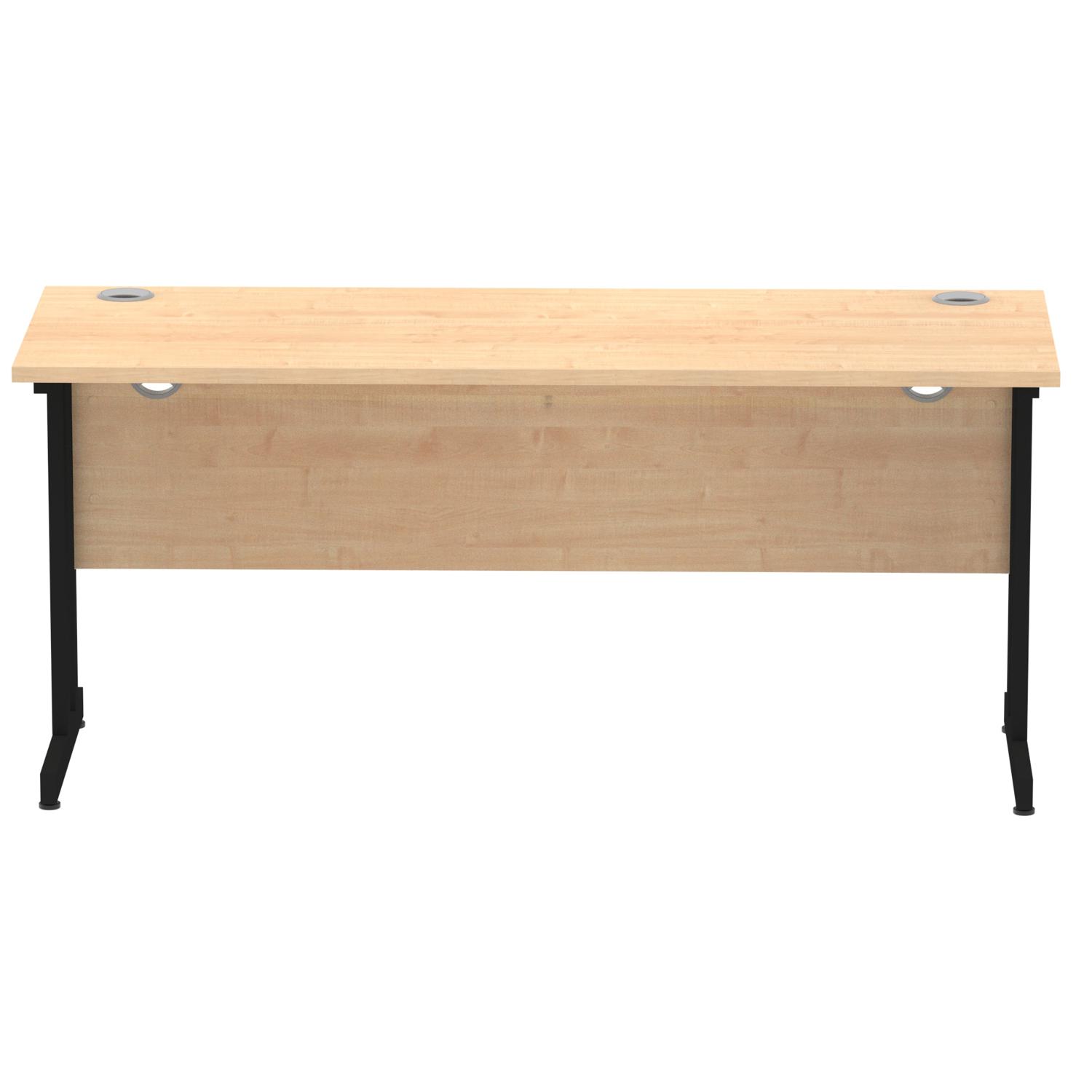 Impulse 1600 x 600mm Straight Office Desk Maple Top Black Cantilever Leg