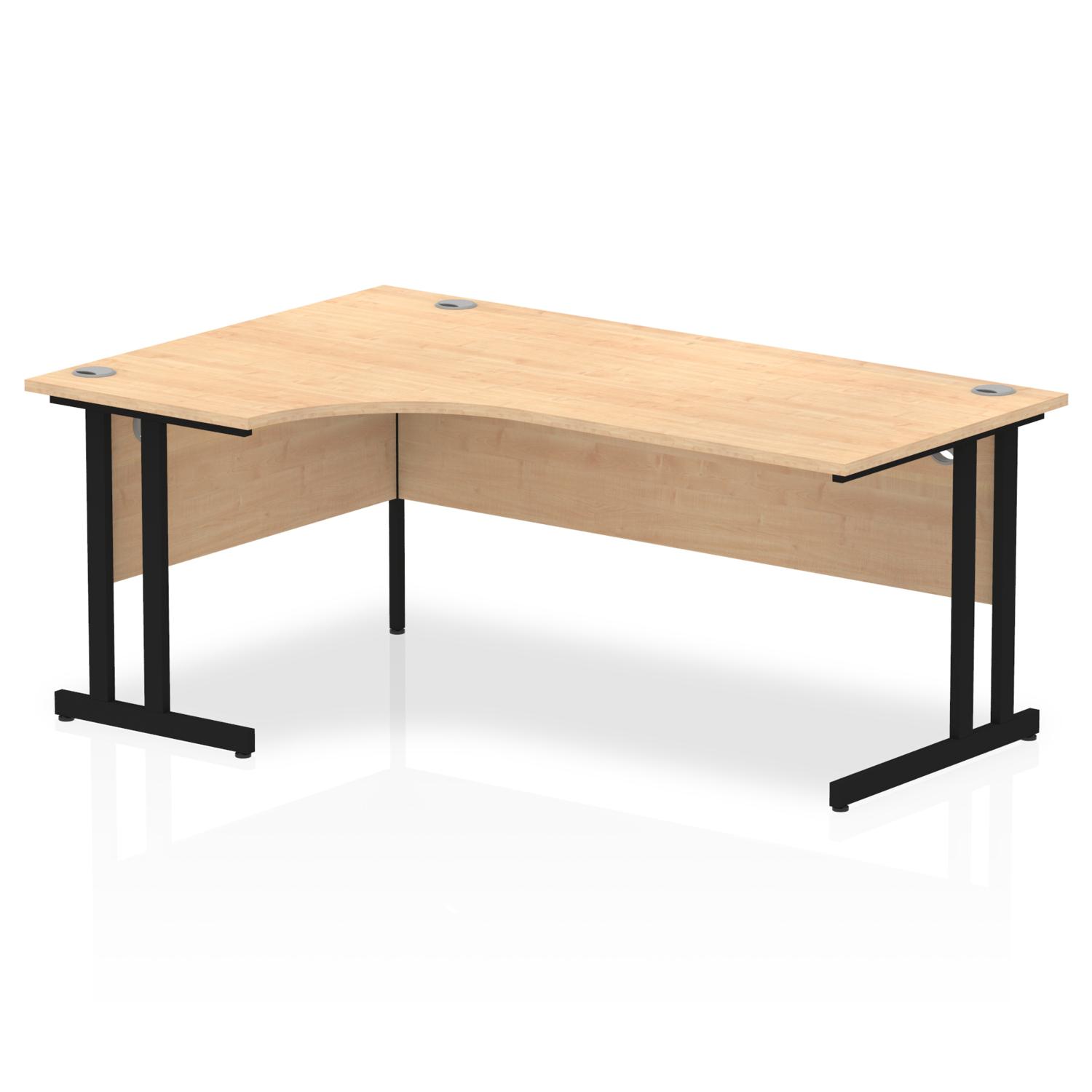 Impulse 1800mm Left Crescent Office Desk Maple Top Black Cantilever Leg Impulse 1800mm Left Crescent Office Desk Maple Top Black Cantilever Leg