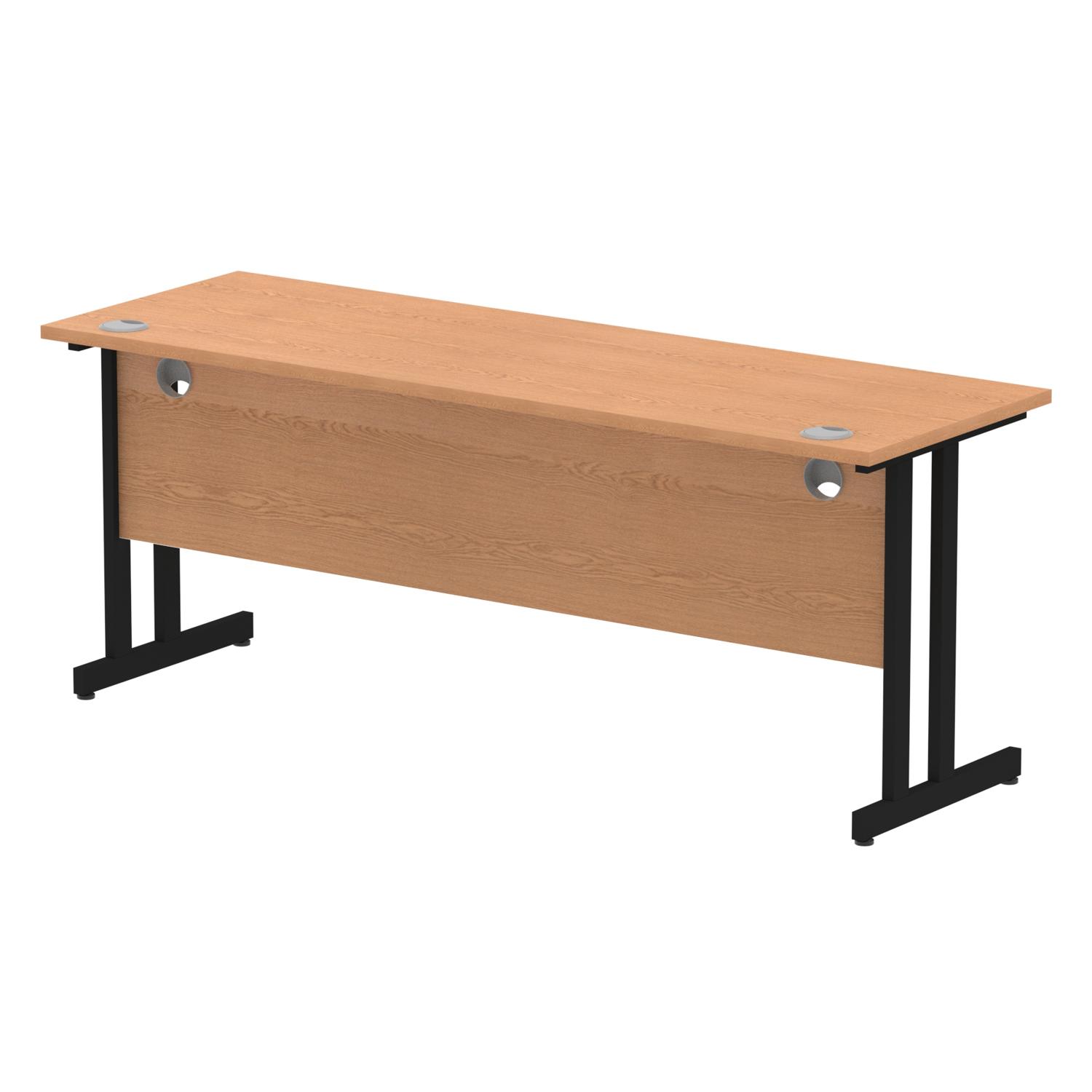 Impulse 1800 x 600mm Straight Office Desk Oak Top Black Cantilever Leg