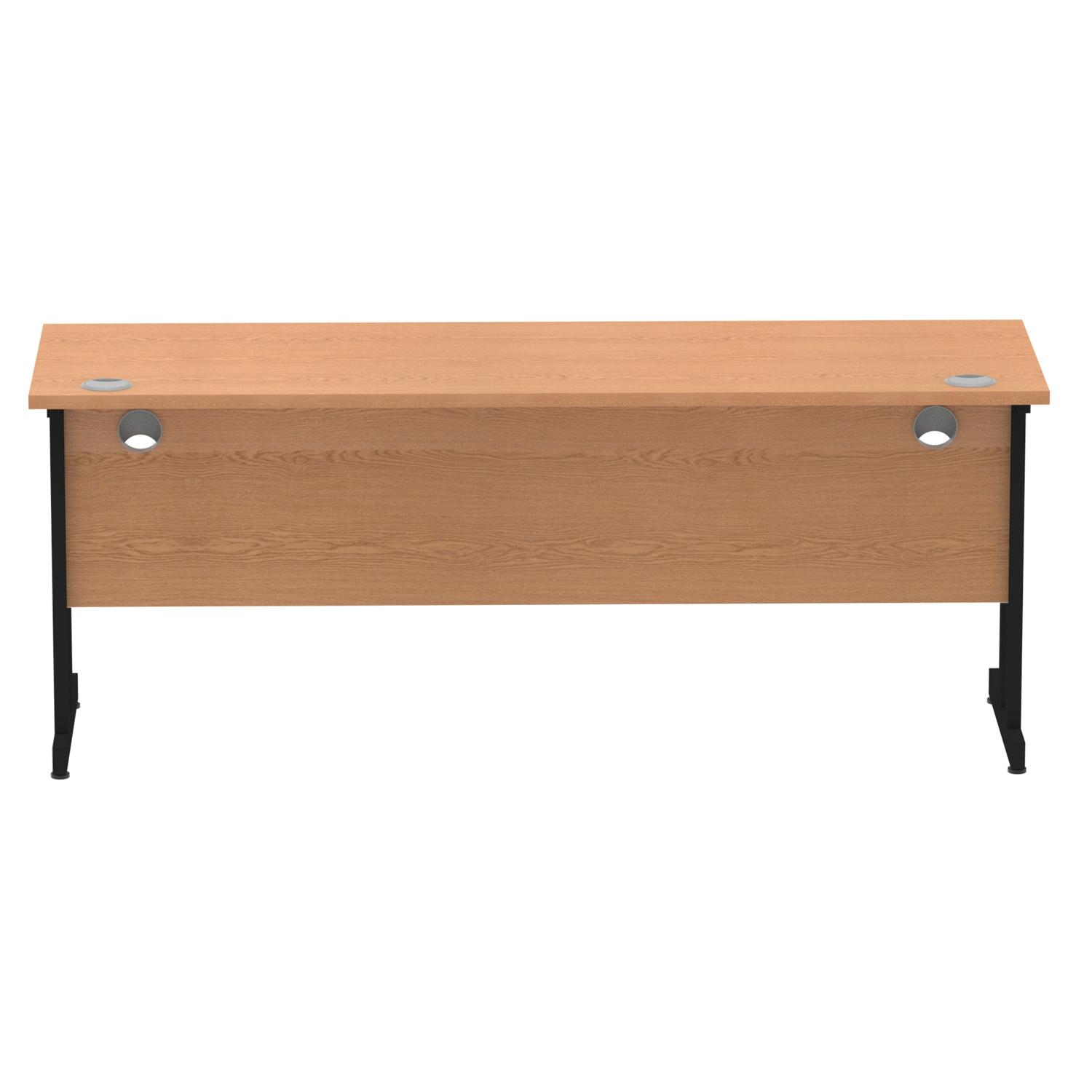 Impulse 1800 x 600mm Straight Office Desk Oak Top Black Cantilever Leg