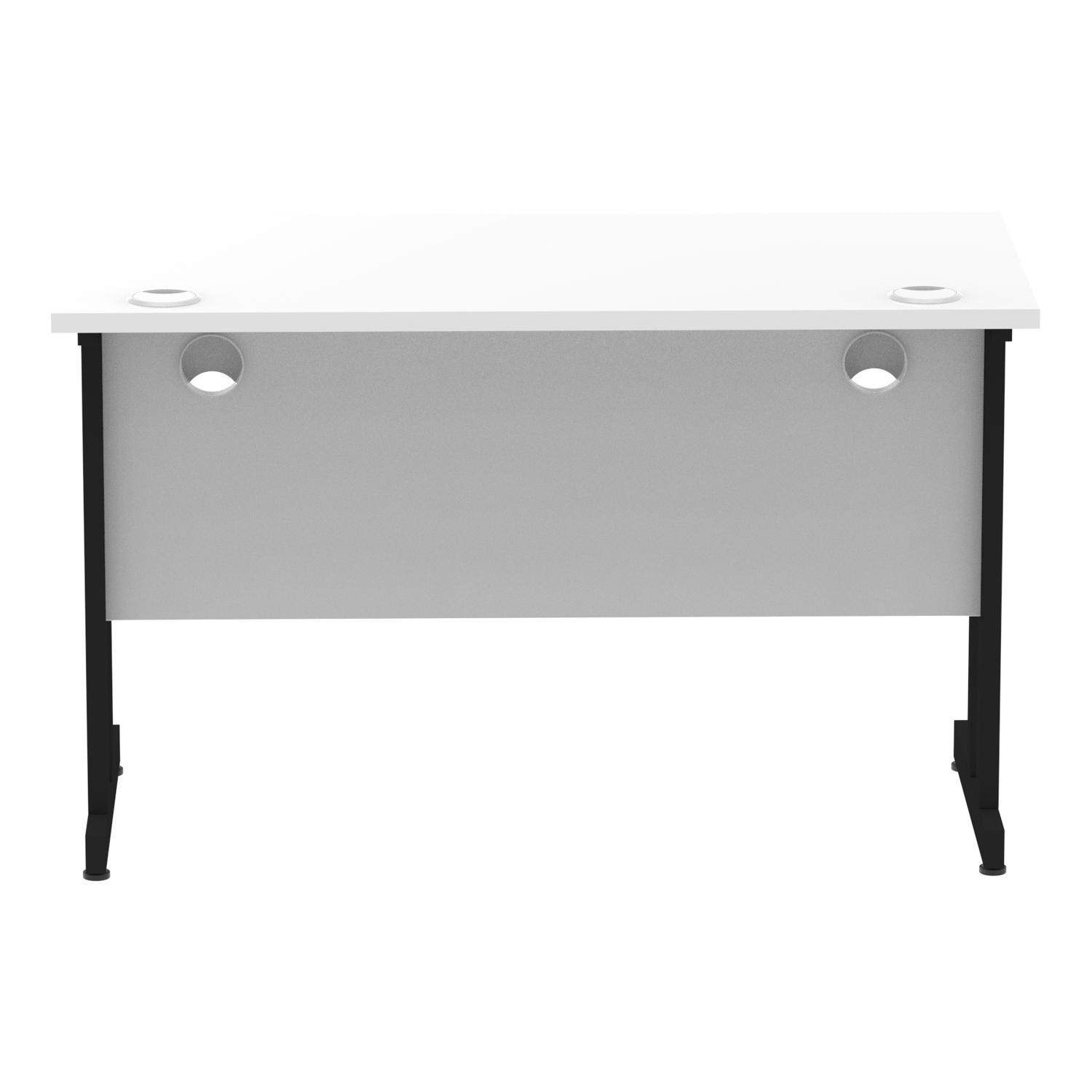 Impulse 1200 x 600mm Straight Office Desk White Top Black Cantilever Leg