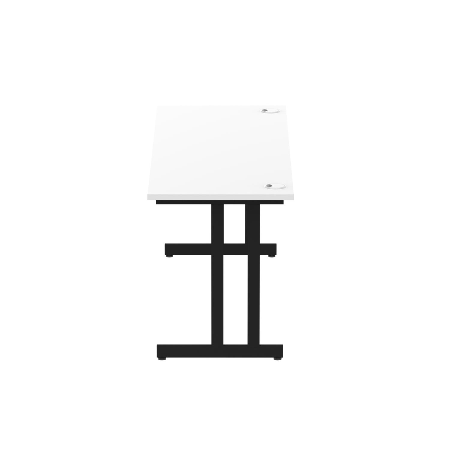 Impulse 1800 x 600mm Straight Office Desk White Top Black Cantilever Leg