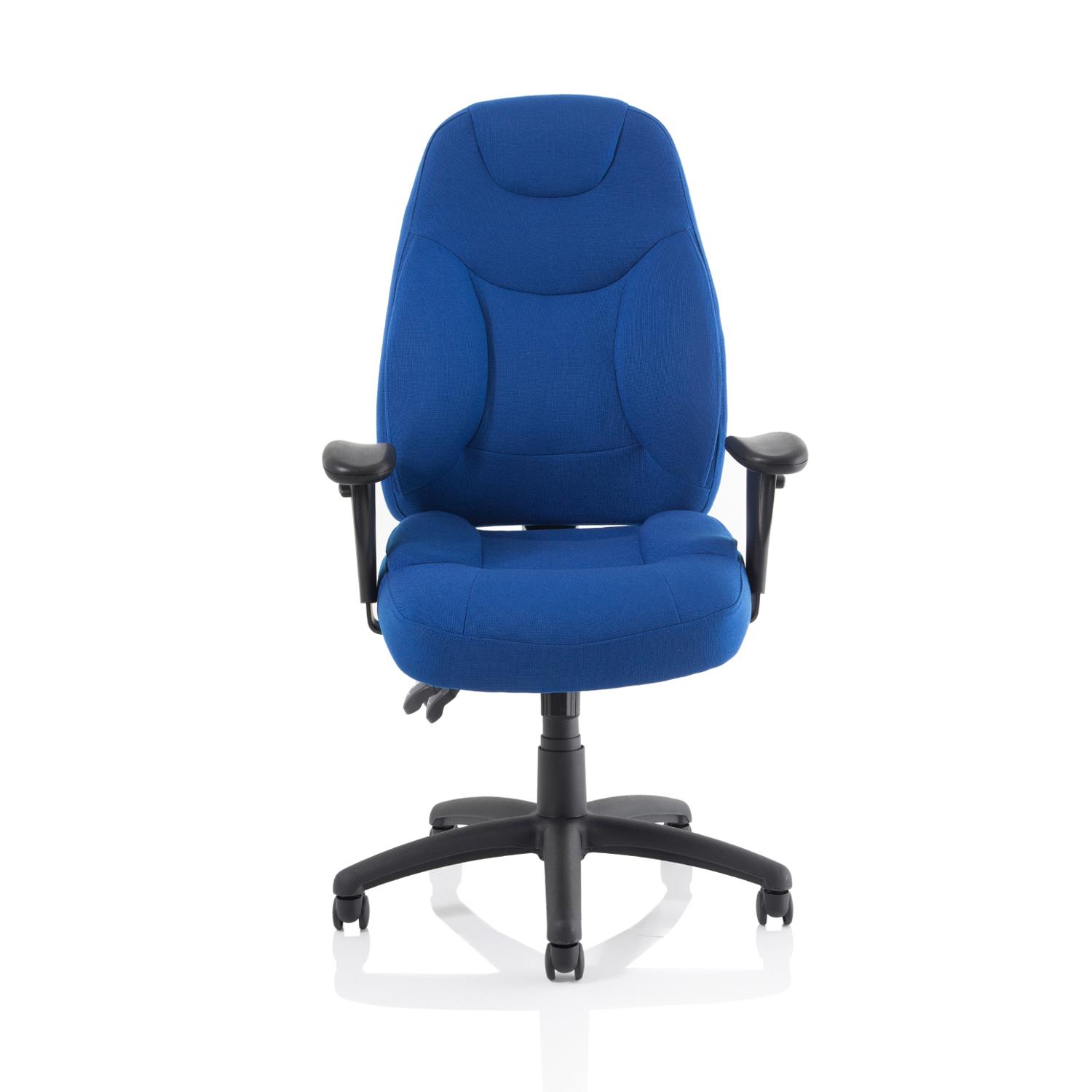Galaxy Task Operator Chair With Height Adjustable Arms Blue Fabric