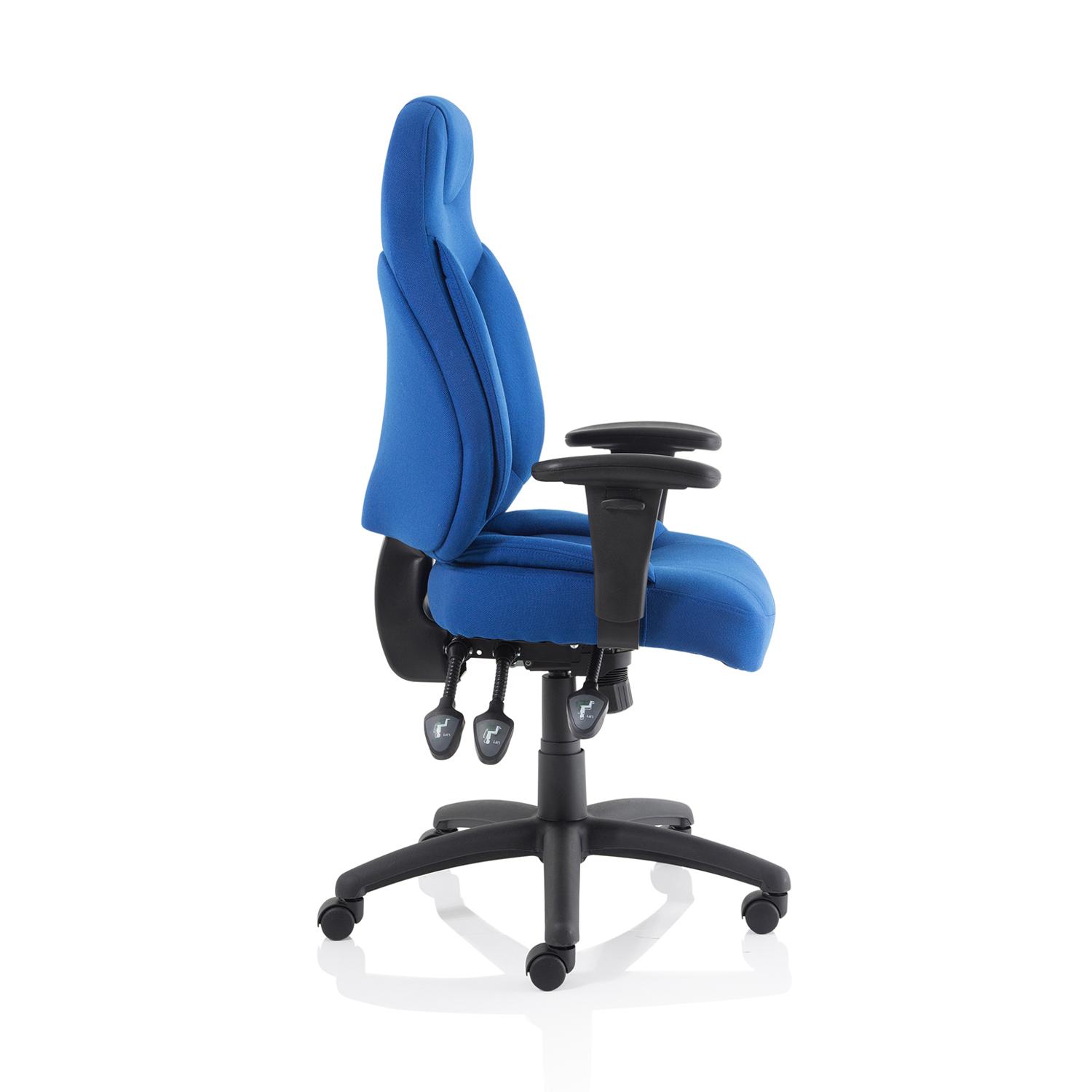 Galaxy Task Operator Chair With Height Adjustable Arms Blue Fabric