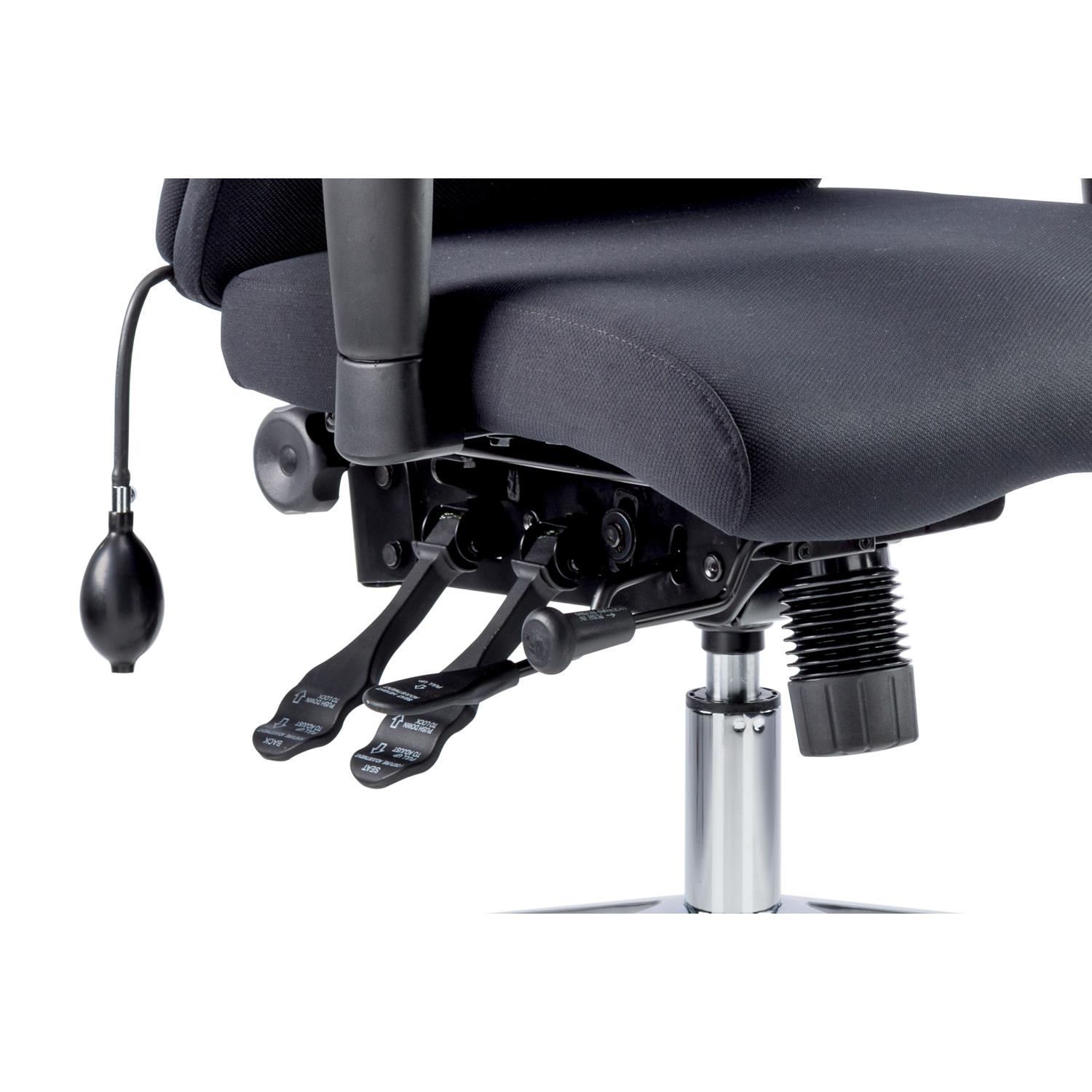 Onyx Ergo Posture Chair With Height Adjustable Arms With Headrest Black Fabric