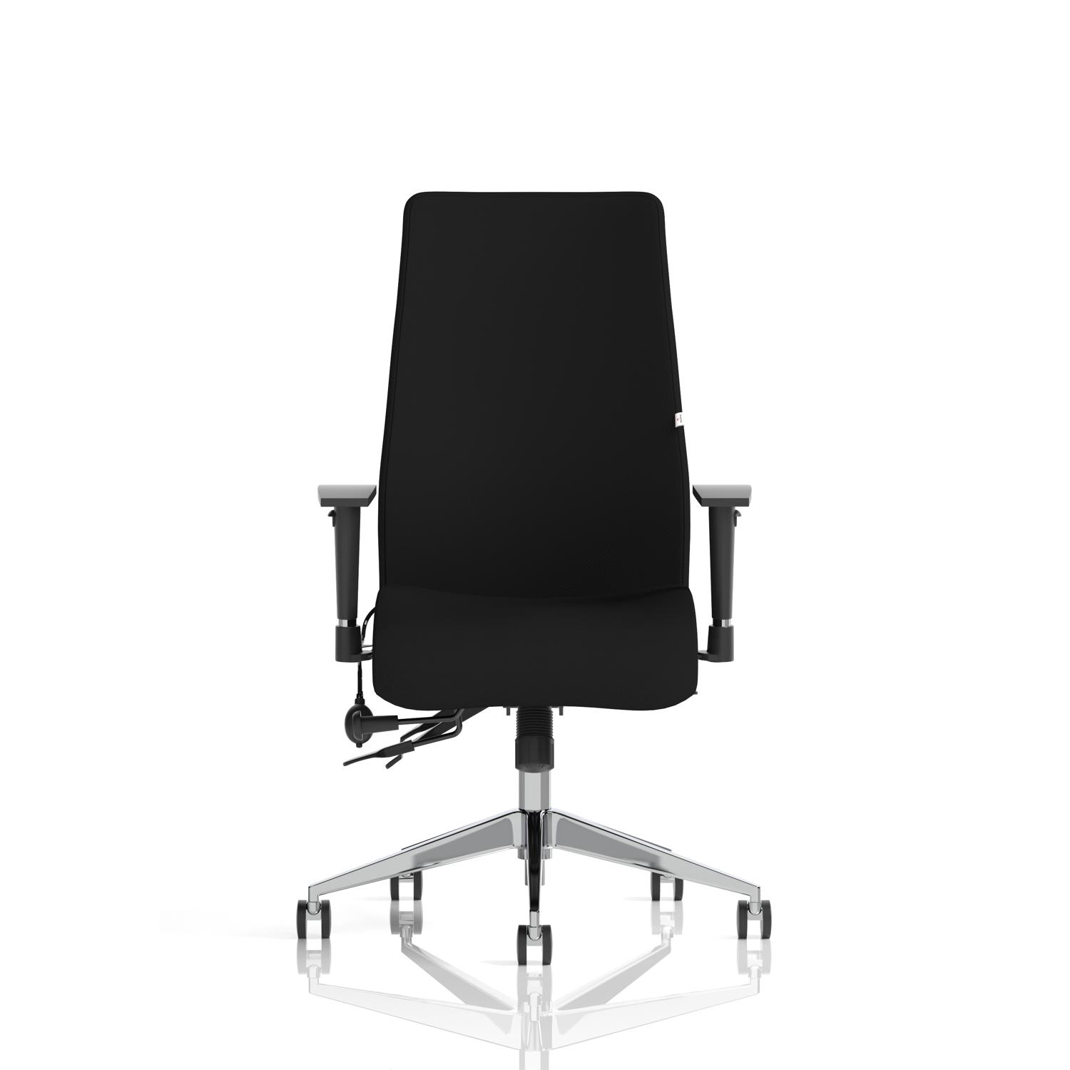 Onyx Ergo Posture Chair With Height Adjustable Arms Without Headrest Black Fabric