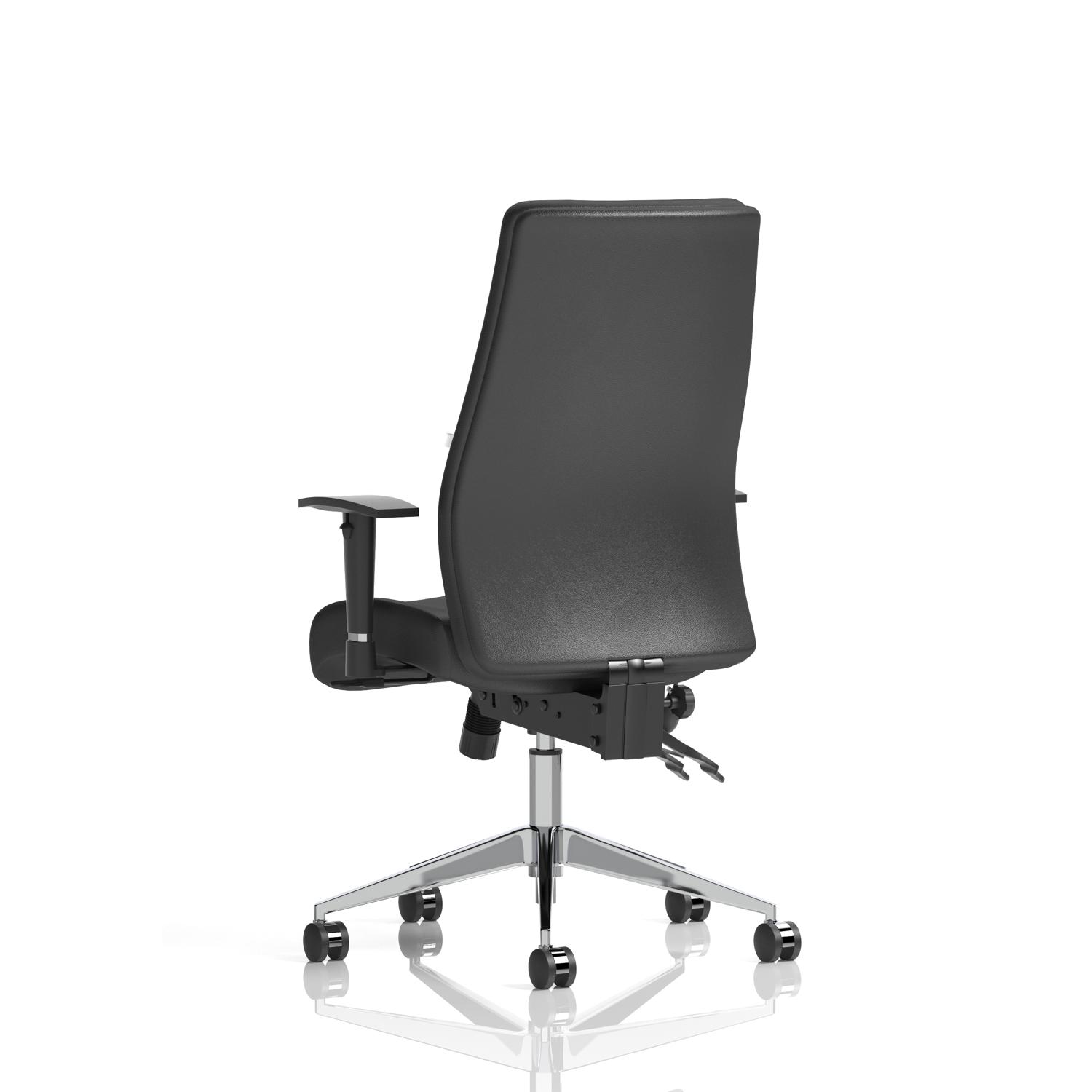 Onyx Ergo Posture Chair With Height Adjustable Arms Without Headrest Black Soft Bonded Leather