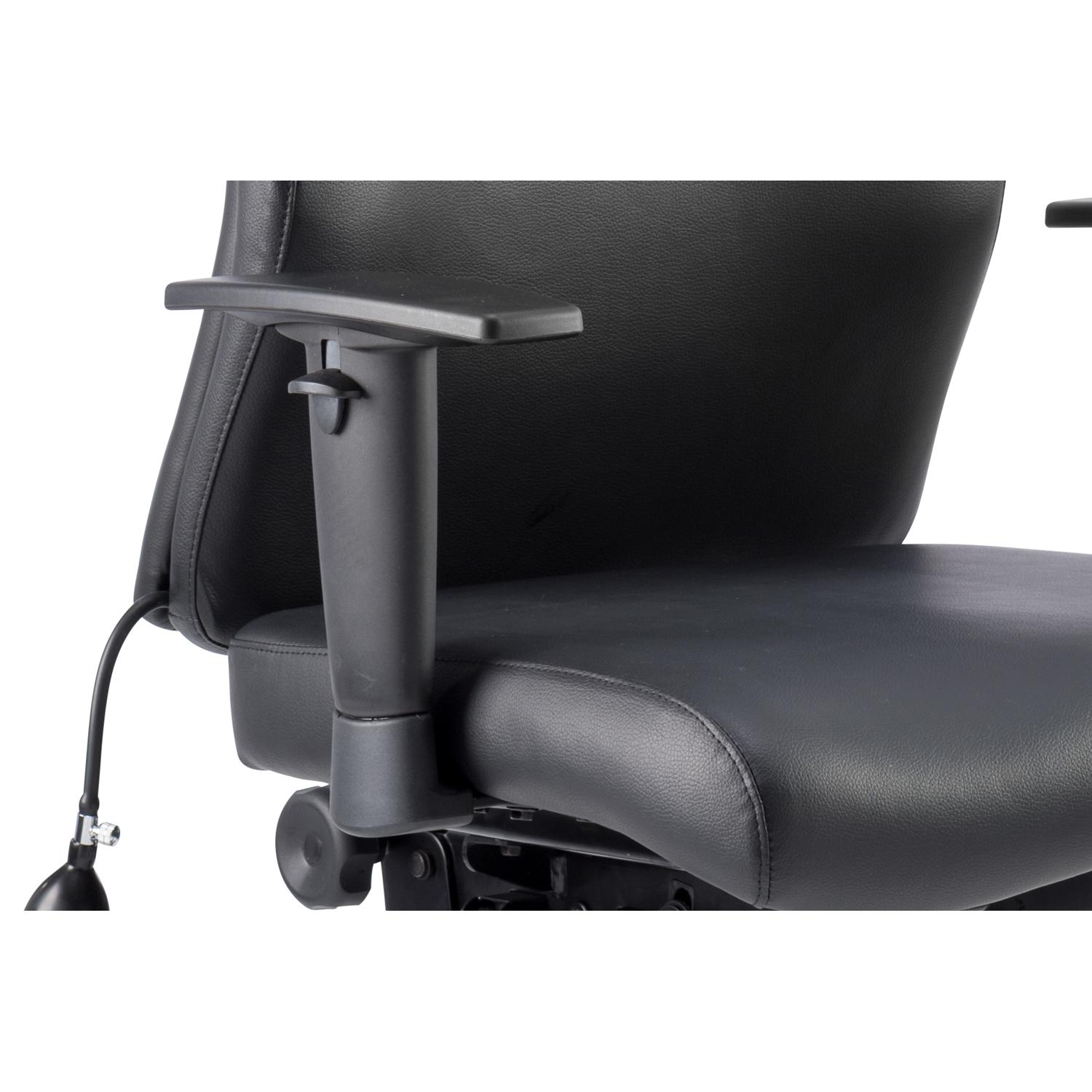 Onyx Ergo Posture Chair With Height Adjustable Arms Without Headrest Black Soft Bonded Leather