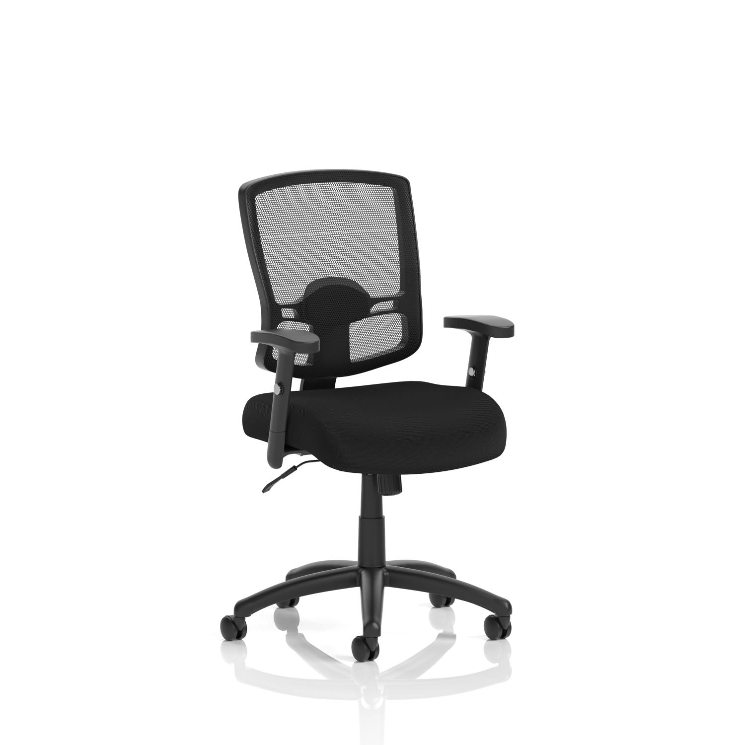 Portland Task Operator Chair Mesh Back With Height Adjustable Arms Black Airmesh Seat