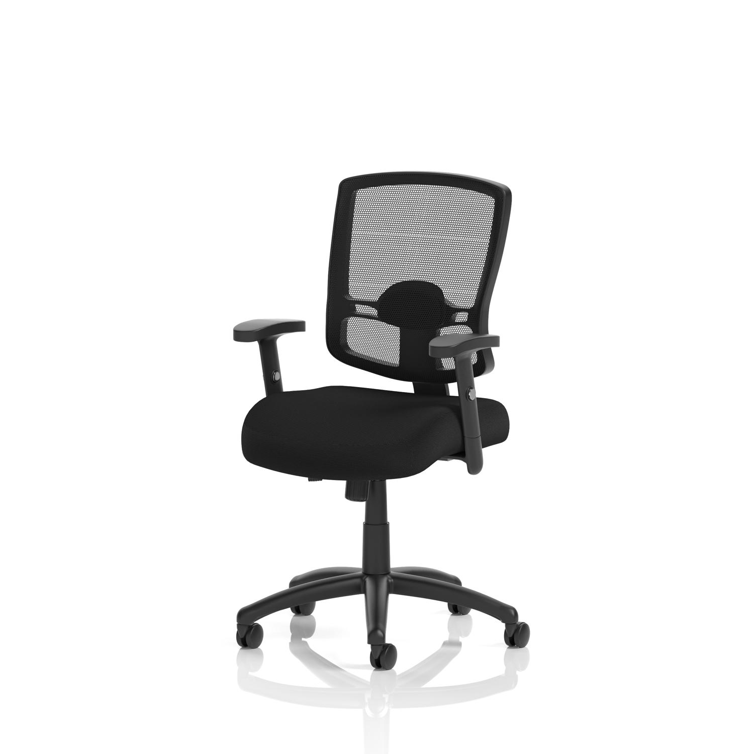 Portland Task Operator Chair Mesh Back With Height Adjustable Arms Black Airmesh Seat