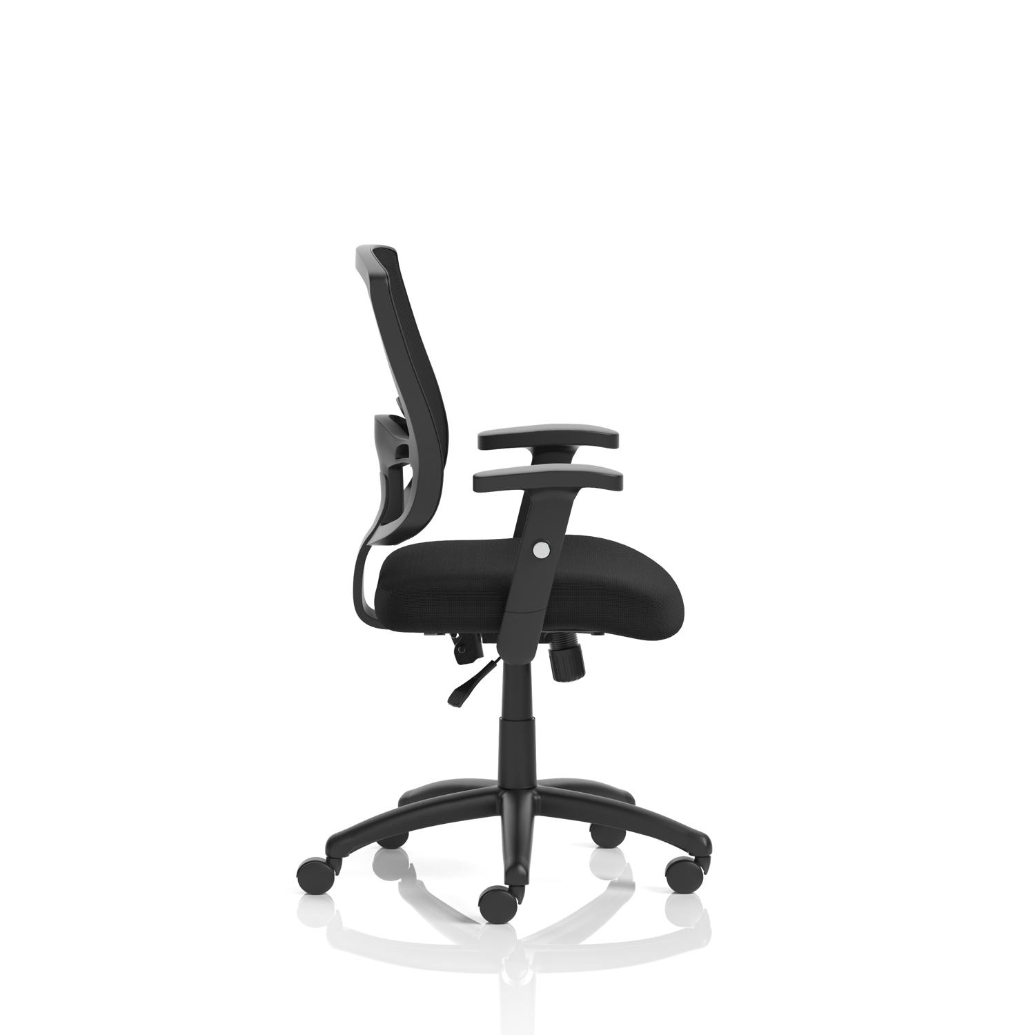 Portland II Mesh Back With Height Adjustable Arms Black Airmesh Seat