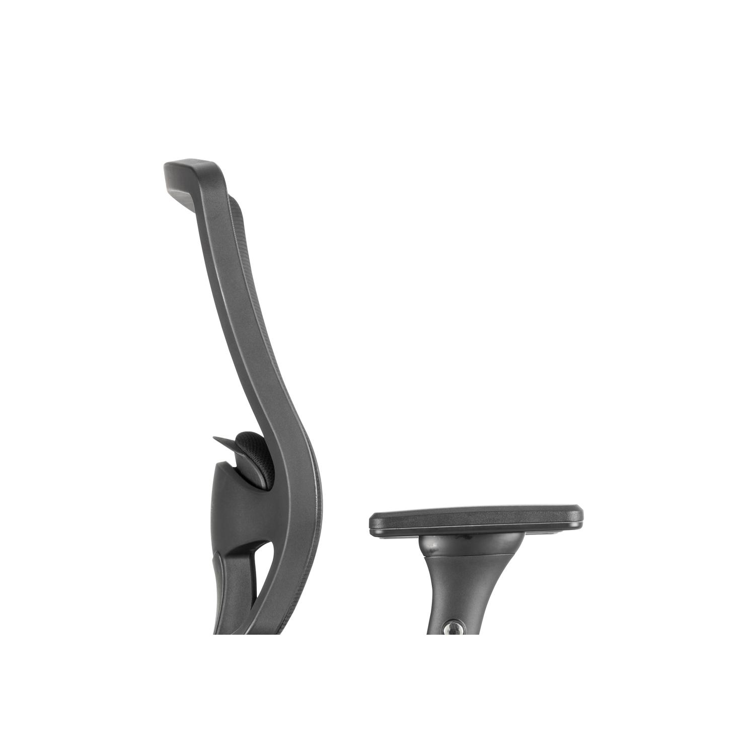 Regent High Mesh Back Ergonomic Task Operator Office Chair With Height Adjustable Arms Black Fabric Seat