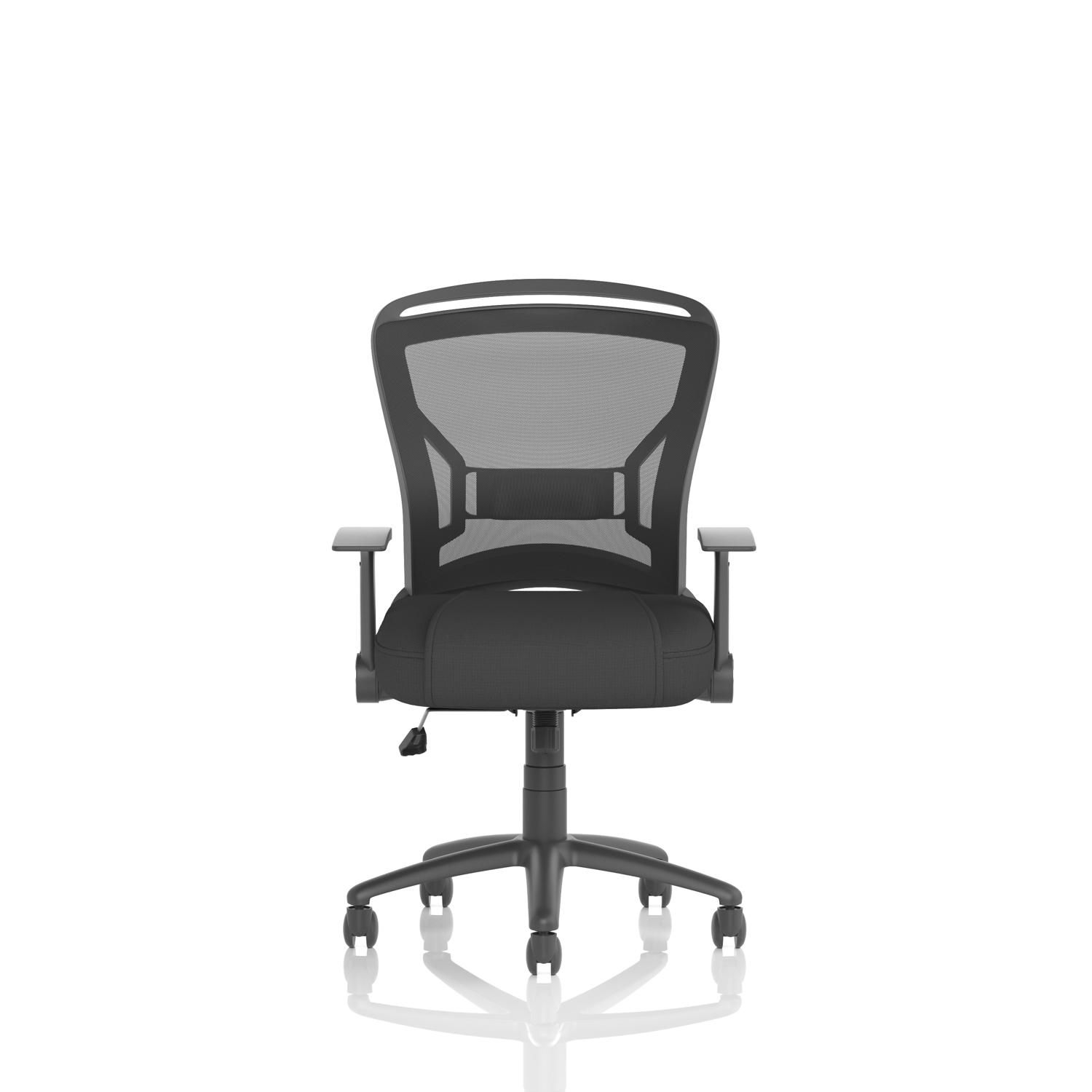 Zeus Mesh Back Task Operator Chair Black Fabric Seat