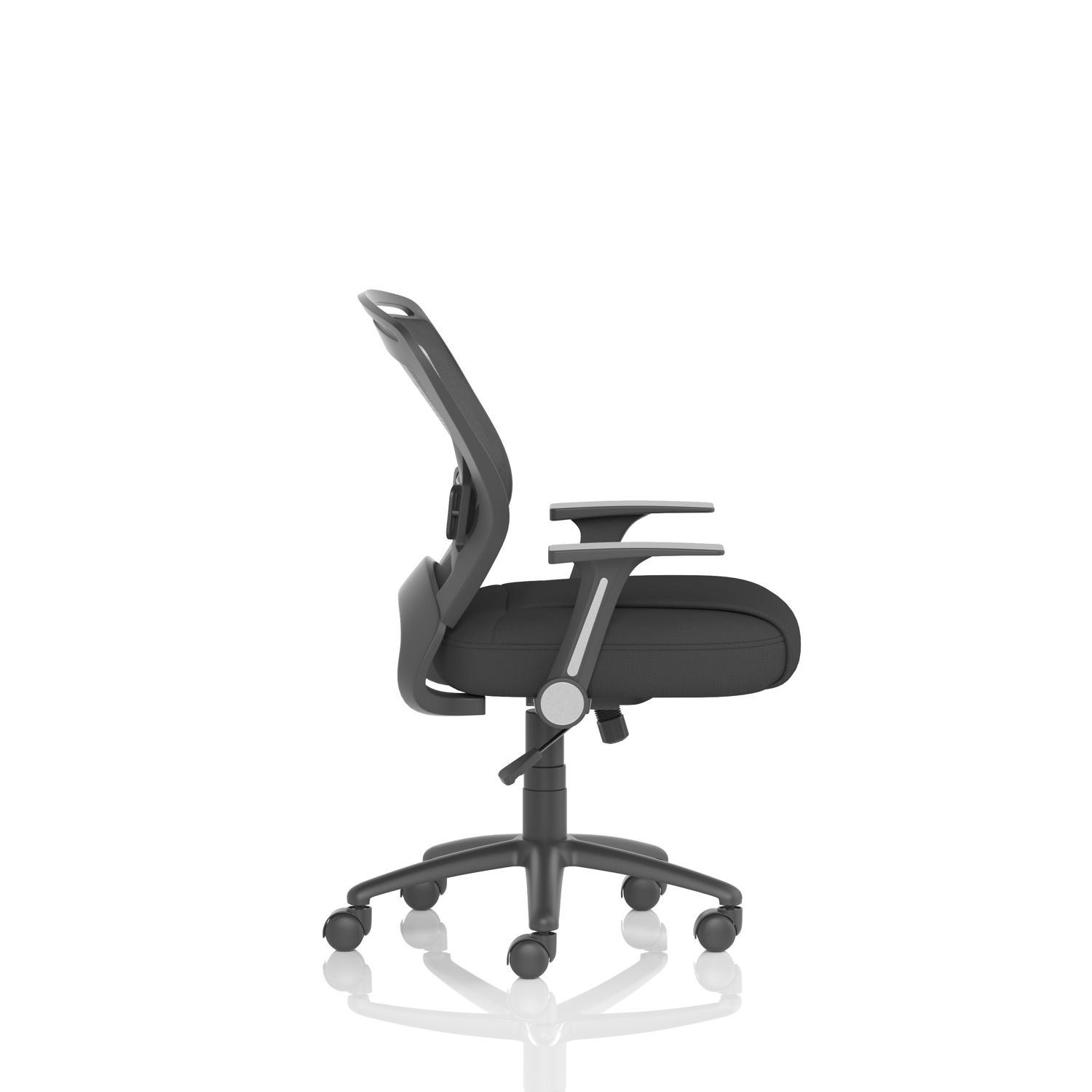 Zeus Mesh Back Task Operator Chair Black Fabric Seat